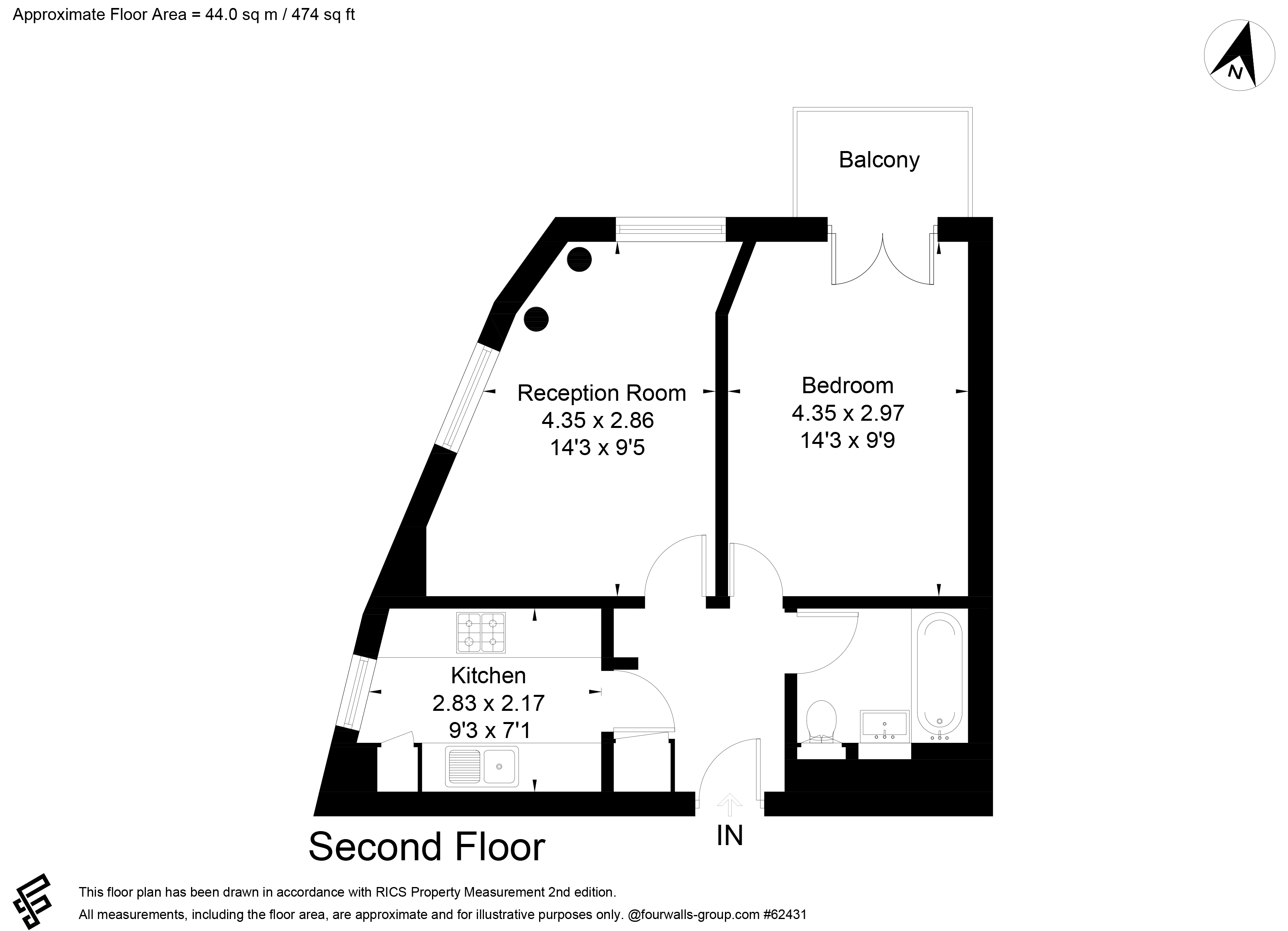 1 bed apartment for sale in Queen Elizabeth Street, London - Property floorplan