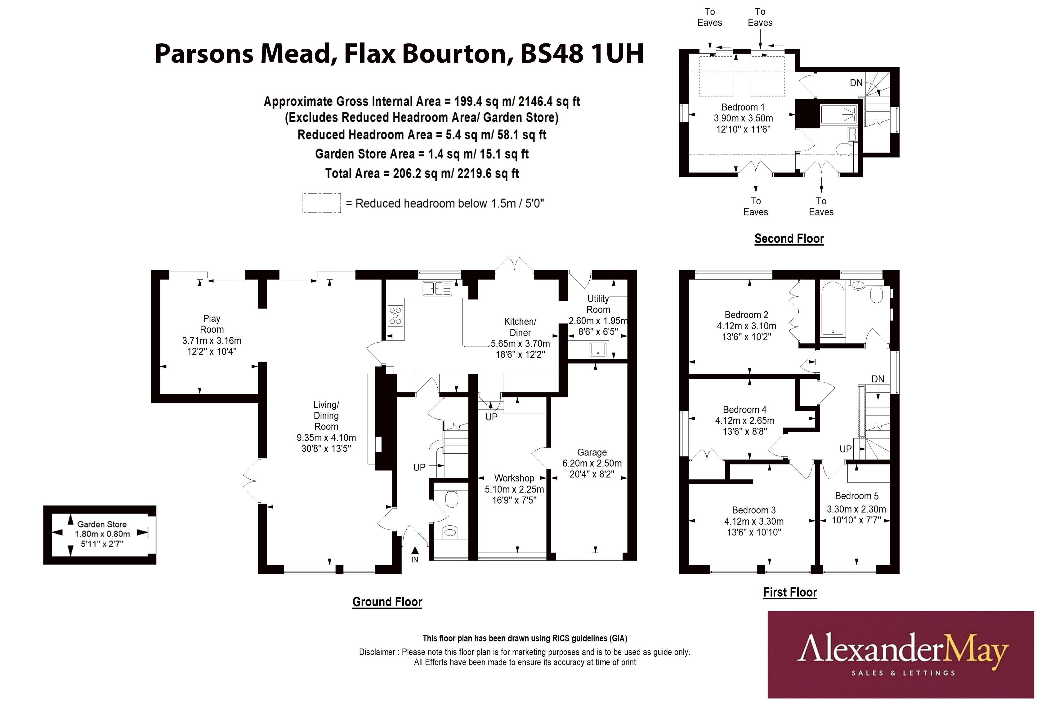 5 bed house for sale in Parsons Mead, Bristol - Property Floorplan