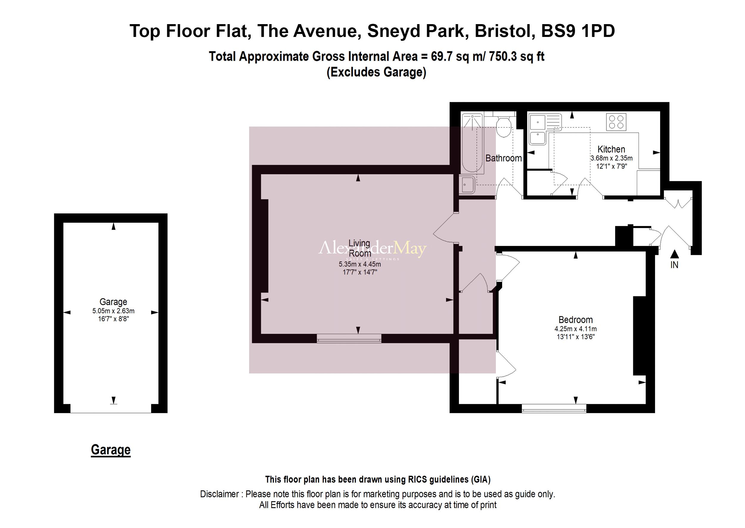 1 bed flat for sale in 11 The Avenue, Bristol - Property Floorplan