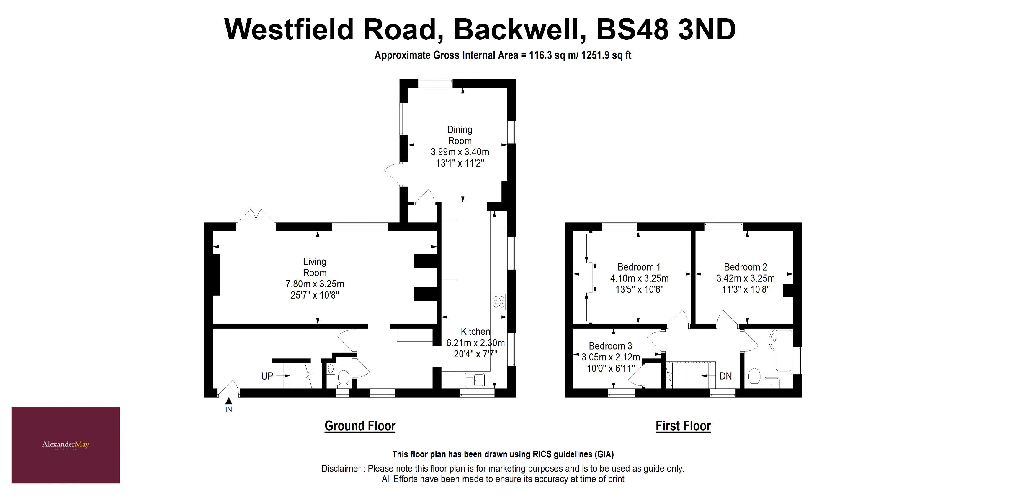 3 bed house for sale in Westfield Road, Bristol - Property Floorplan