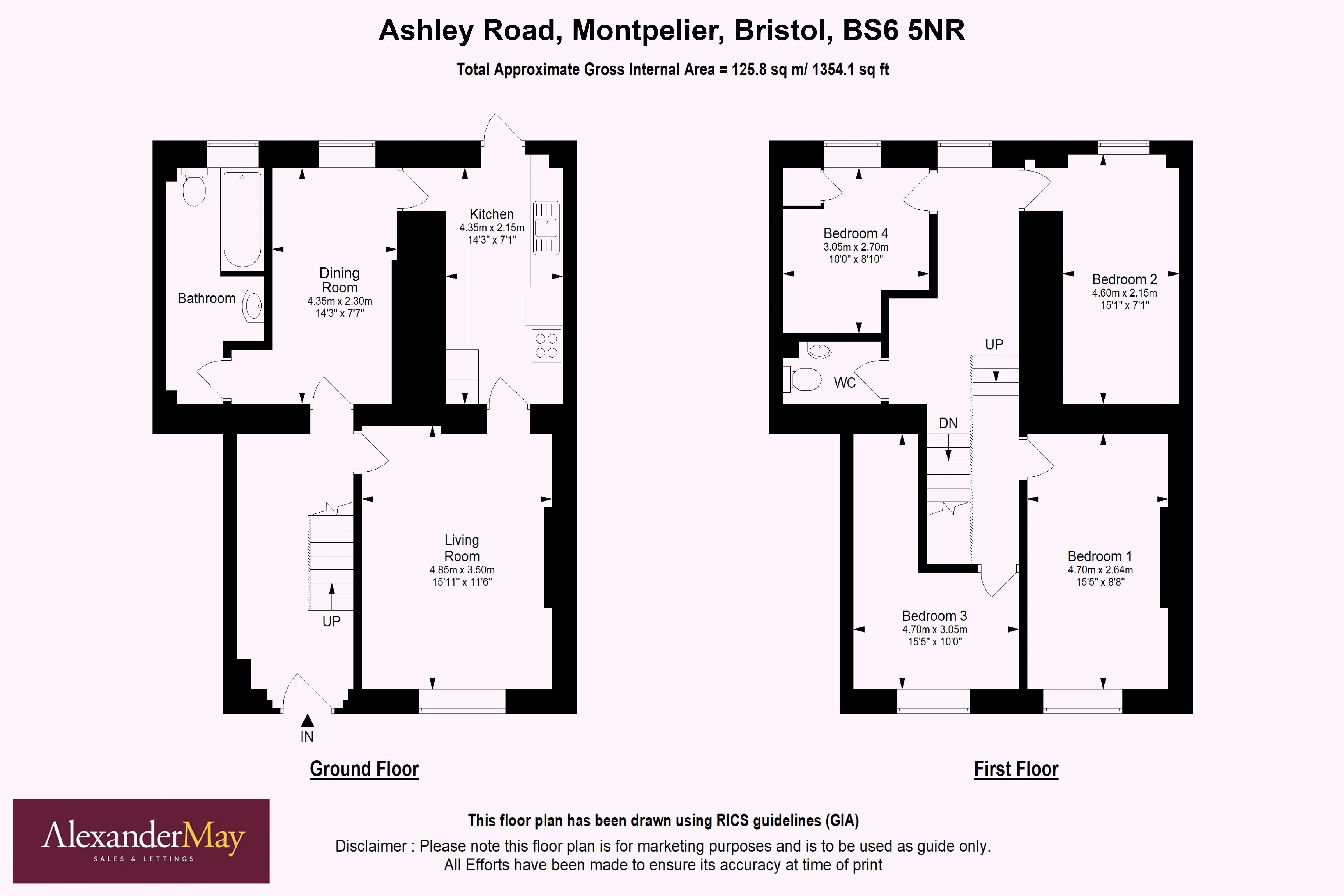 4 bed house for sale in Ashley Road, Bristol - Property Floorplan