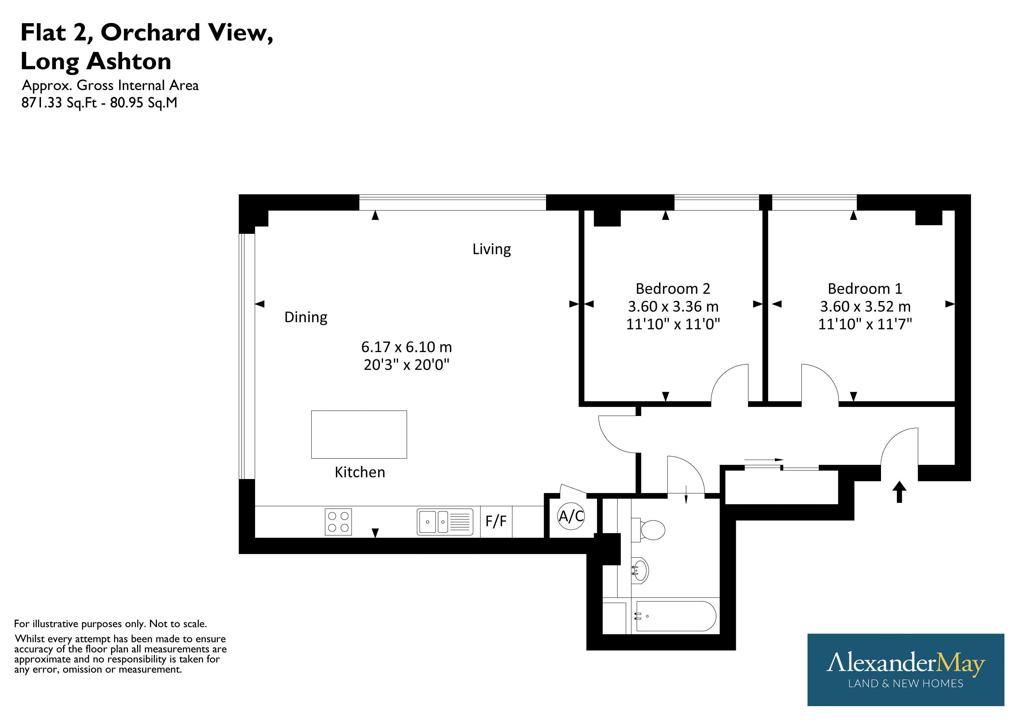 2 bed flat for sale in Wild Country Lane, Bristol - Property Floorplan