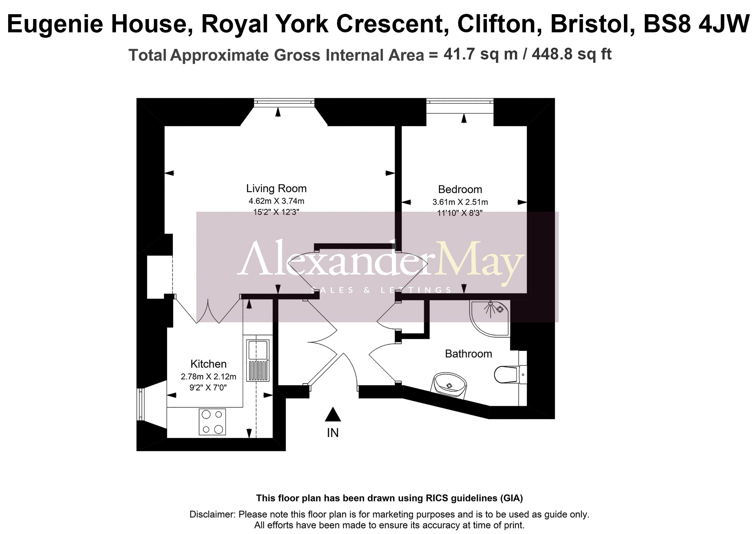1 bed for sale in Eugenie House, Royal York Crescent - Property Floorplan