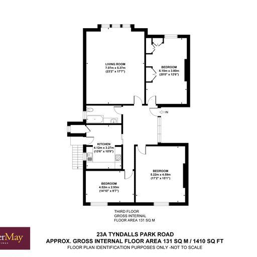 3 bed flat for sale in Tyndalls Park Road, Bristol - Property Floorplan