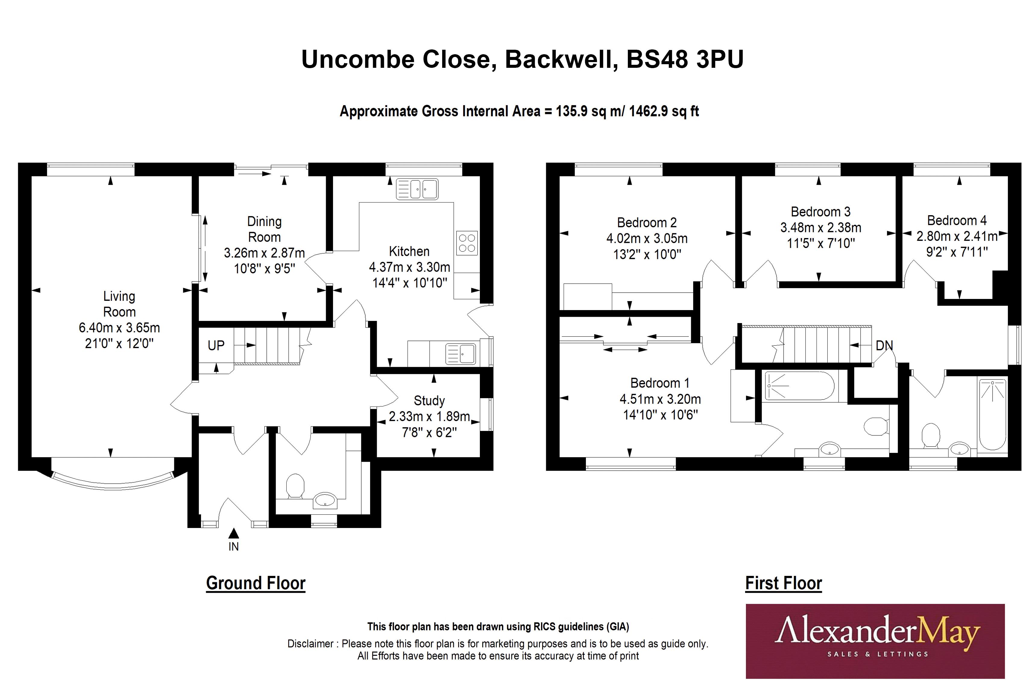 4 bed house for sale in Uncombe Close, Bristol - Property Floorplan