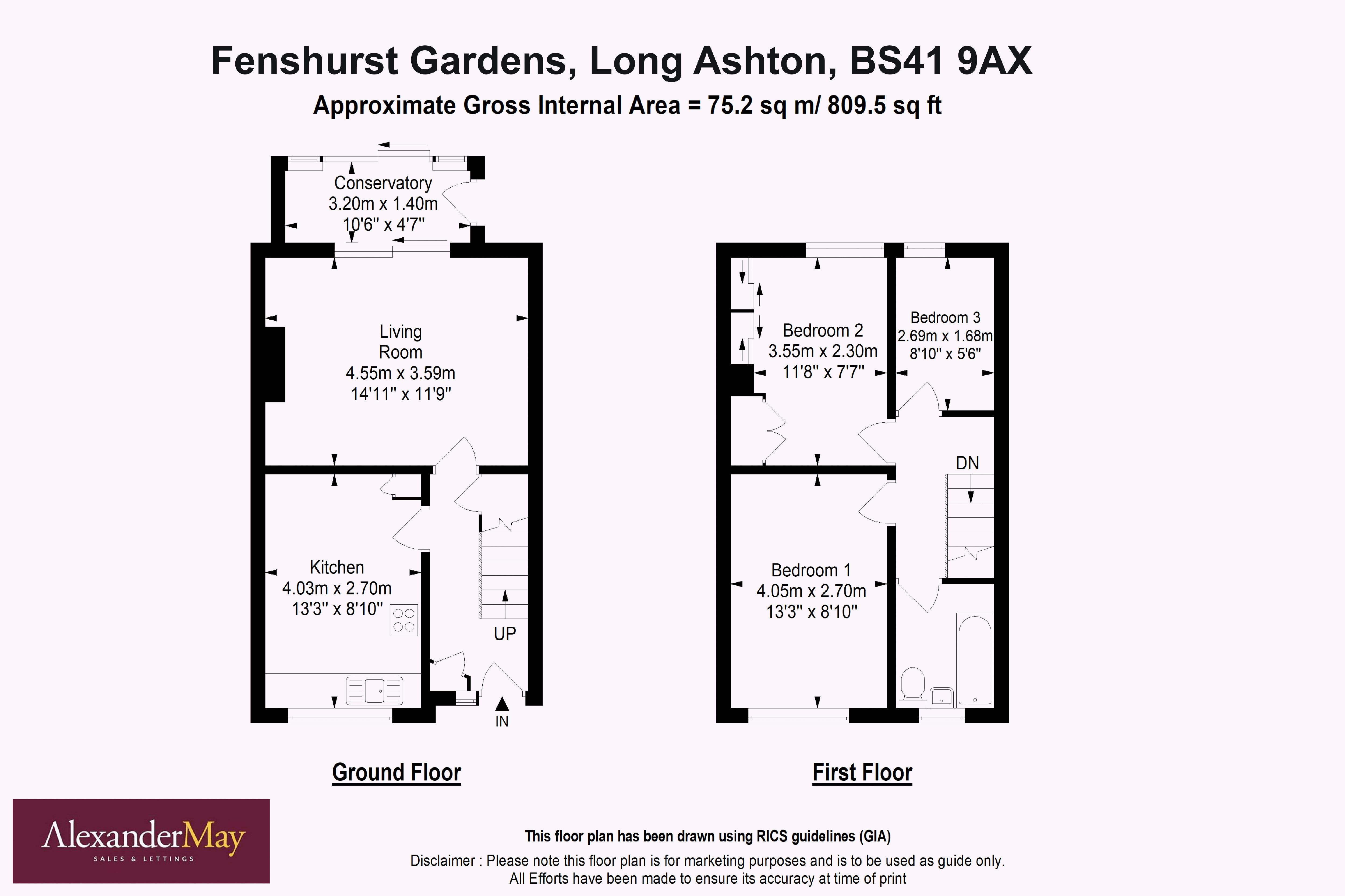 3 bed house for sale in Fenshurst Gardens, Bristol - Property Floorplan