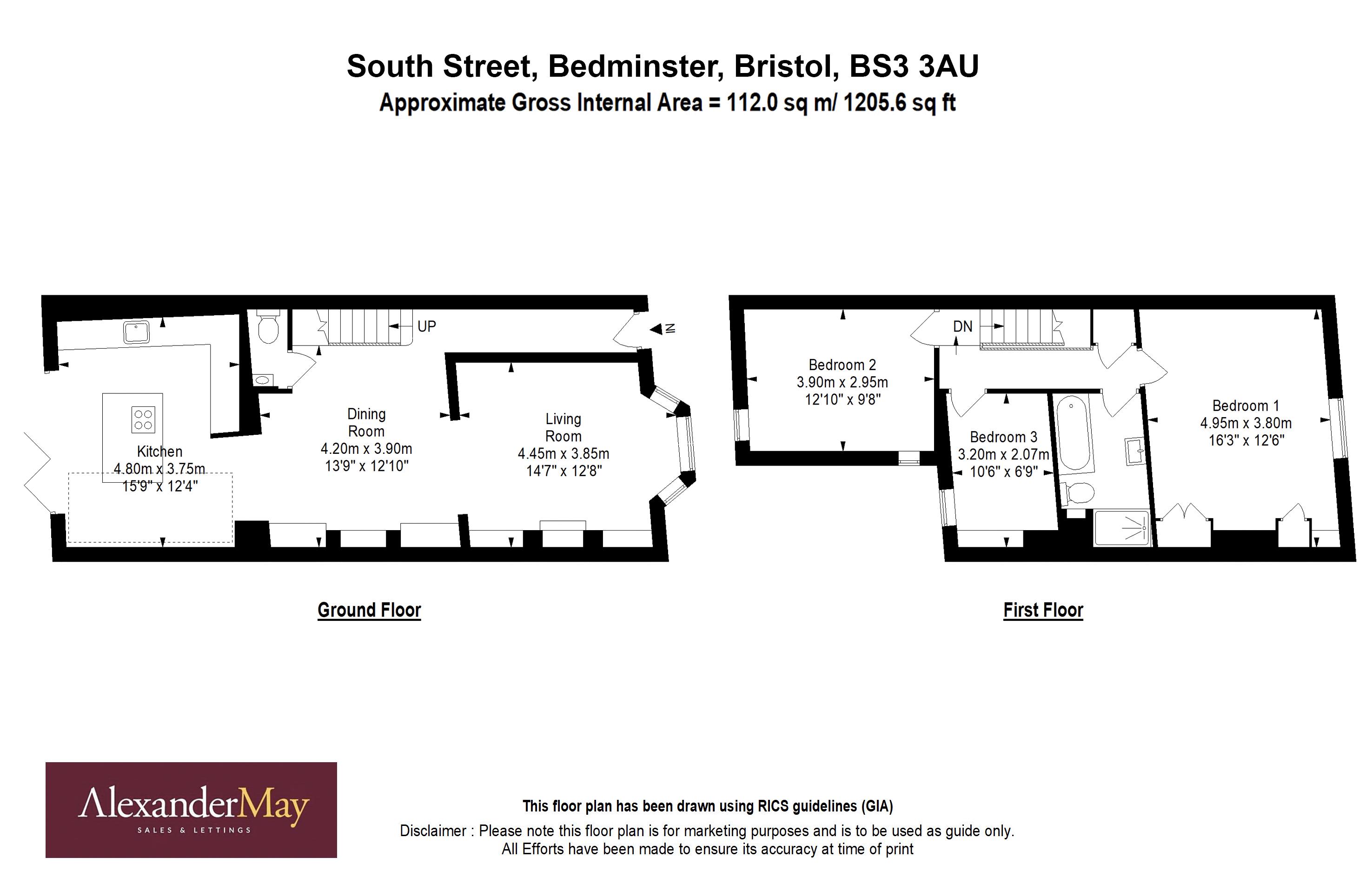 3 bed house for sale in South Street, Bristol - Property Floorplan