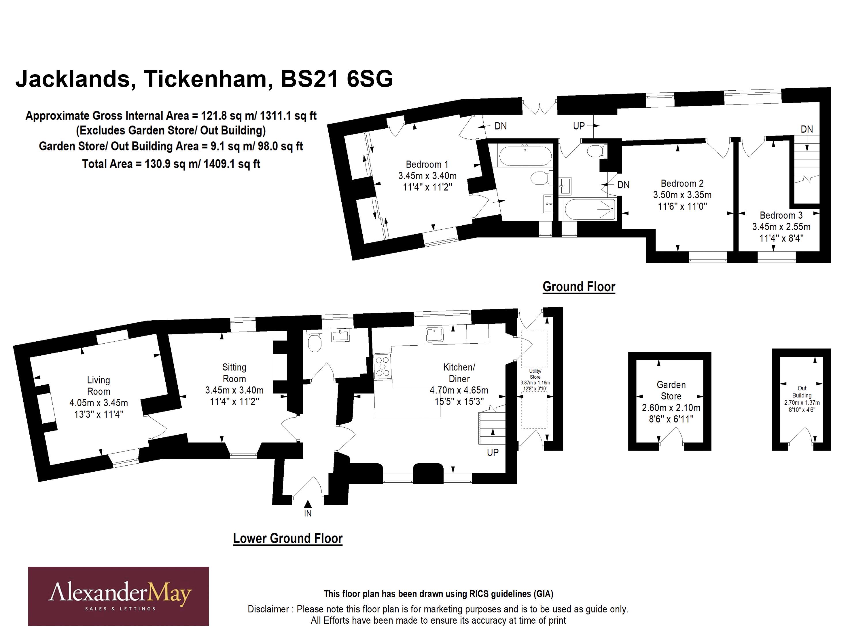3 bed house for sale in Jacklands, Tickenham - Property Floorplan
