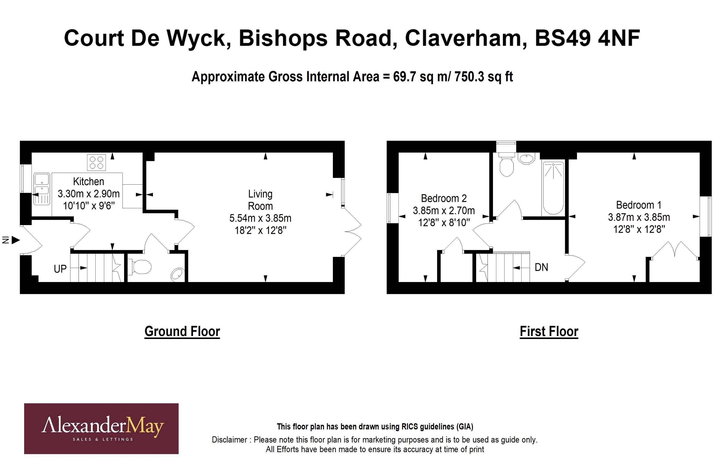 2 bed house for sale in Bishops Road, Bristol - Property Floorplan