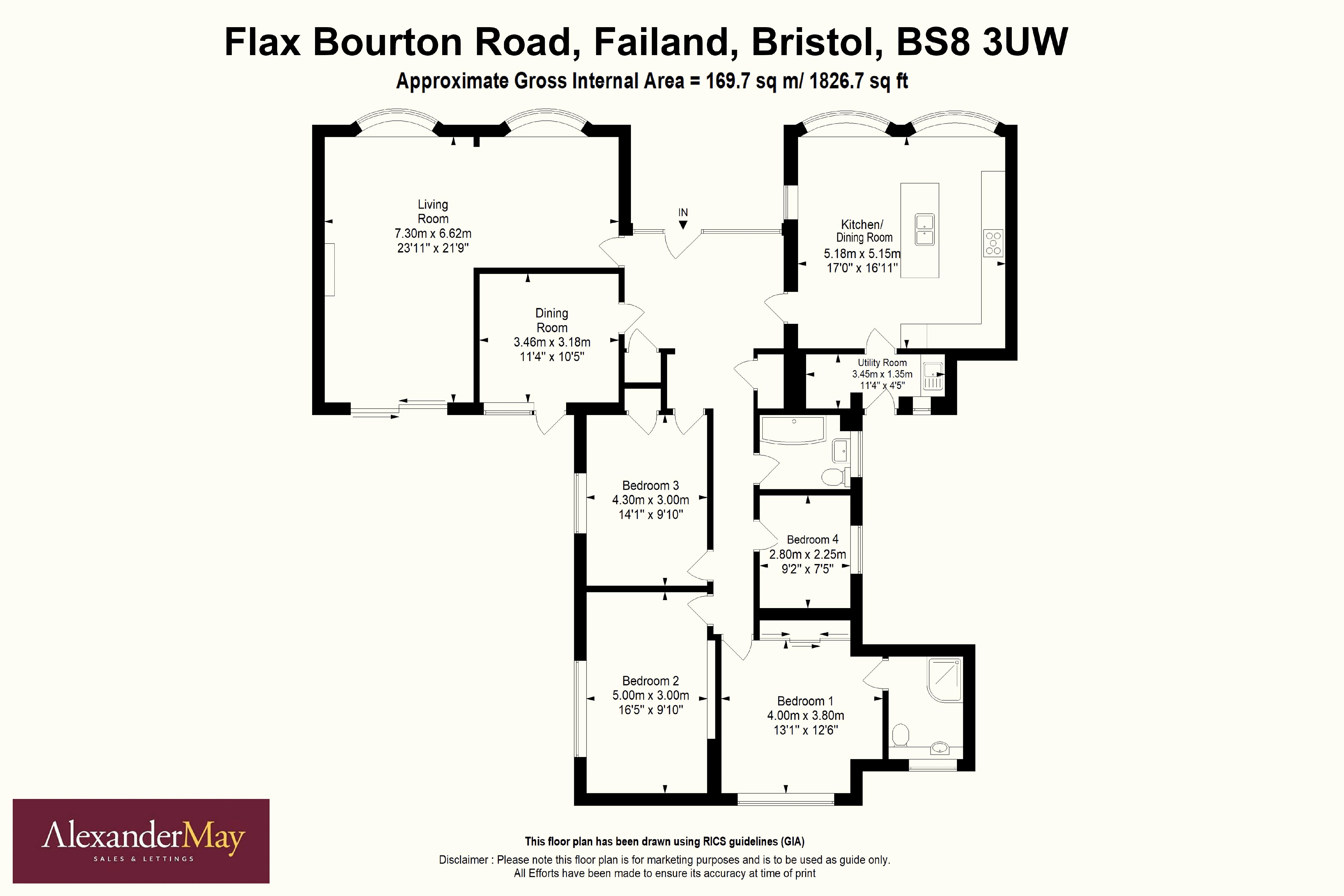 4 bed bungalow for sale in Flax Bourton Road, Bristol - Property Floorplan