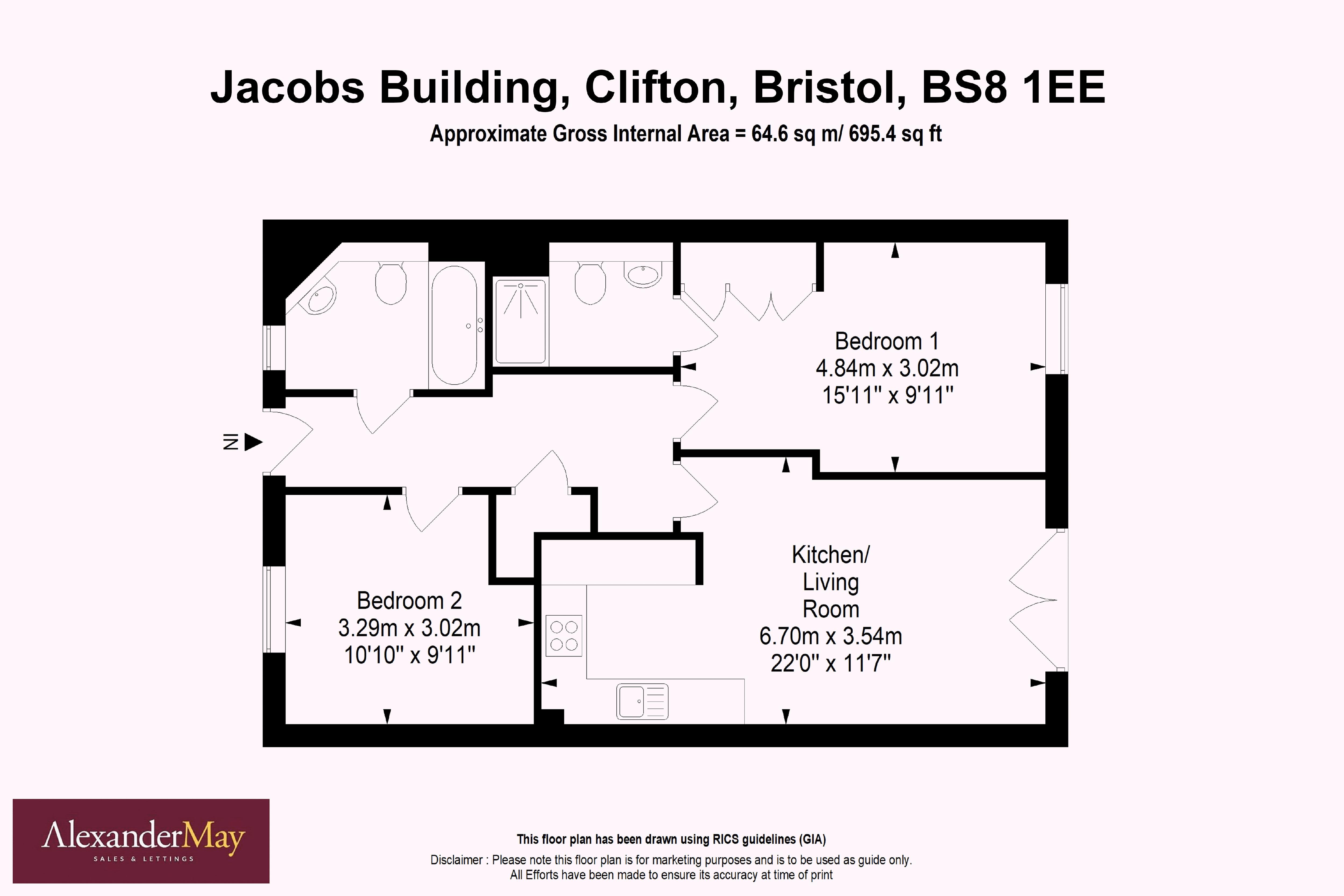2 bed flat for sale in Jacobs Building, Bristol - Property Floorplan