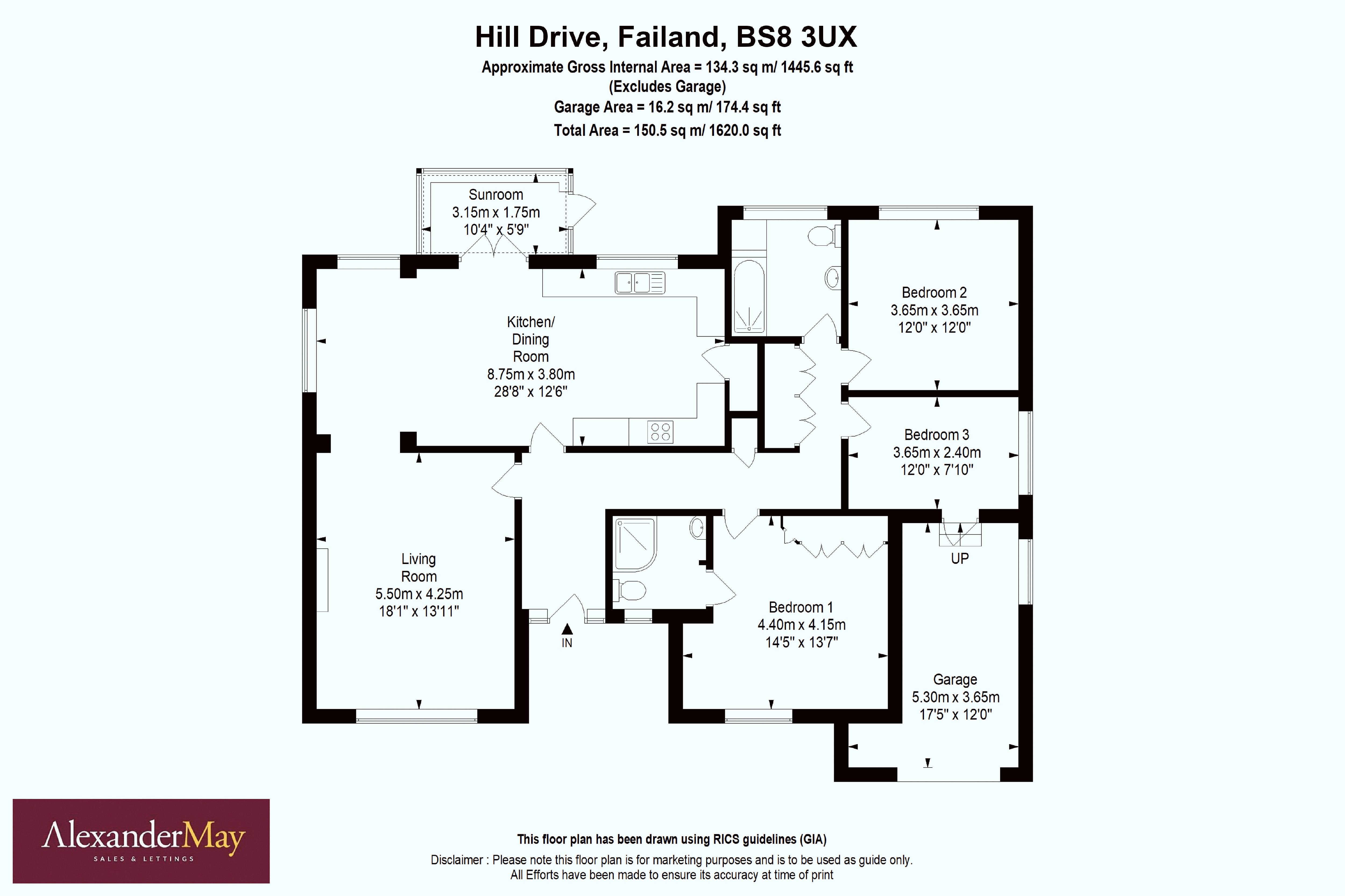 3 bed bungalow for sale in Hill Drive, Bristol - Property Floorplan
