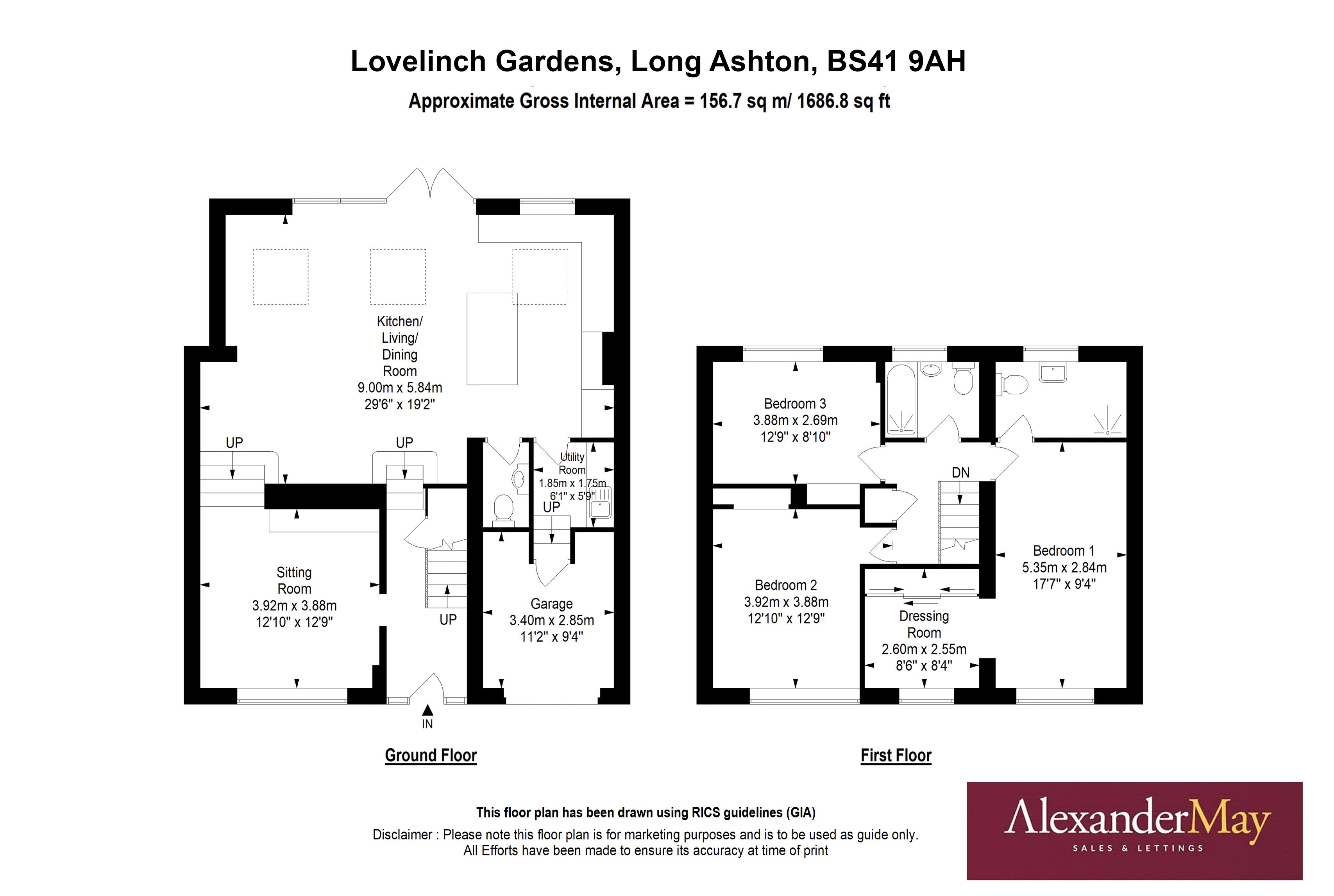 3 bed for sale in Lovelinch Gardens, Bristol - Property Floorplan