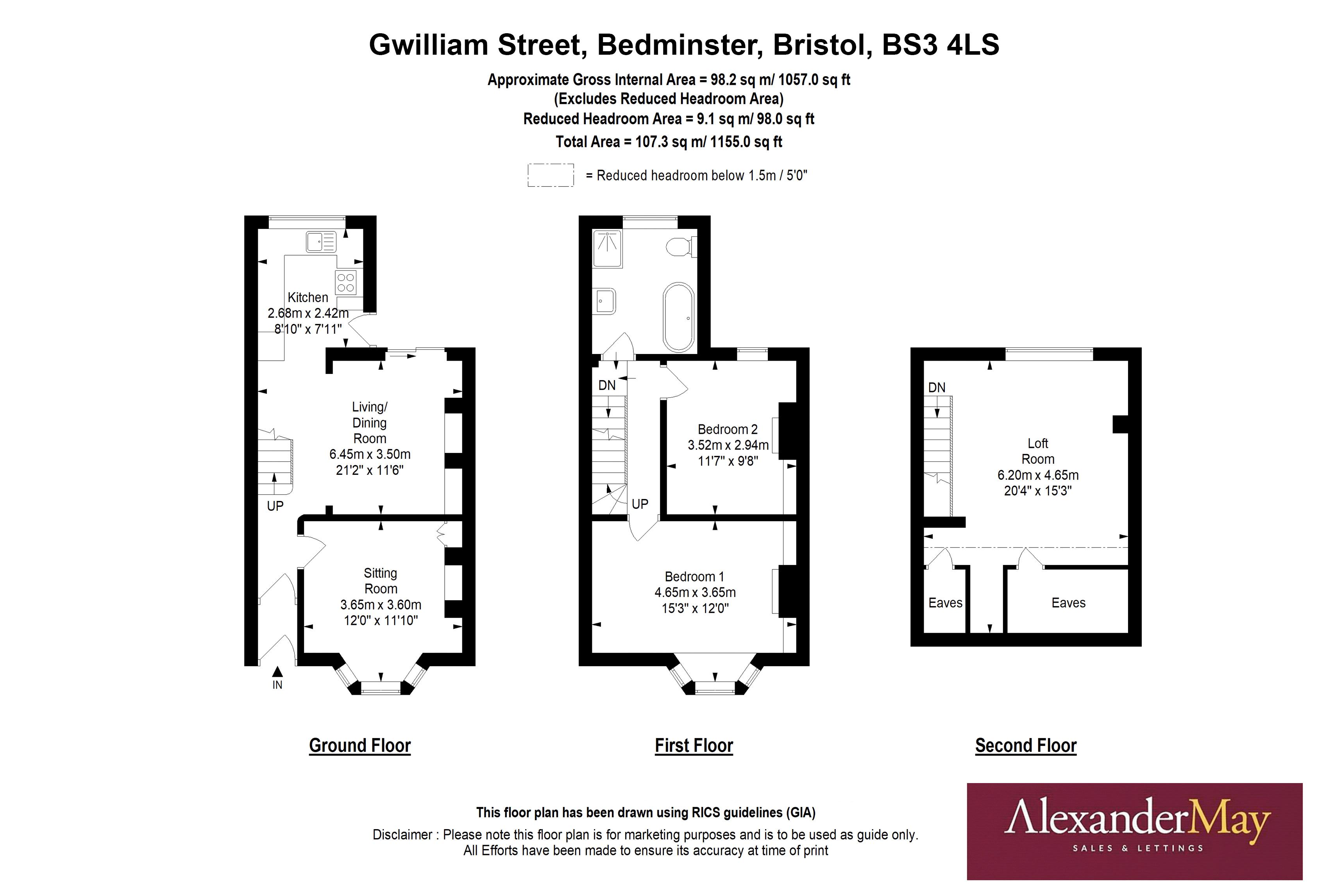 2 bed house for sale in Gwilliam Street, Bristol - Property Floorplan