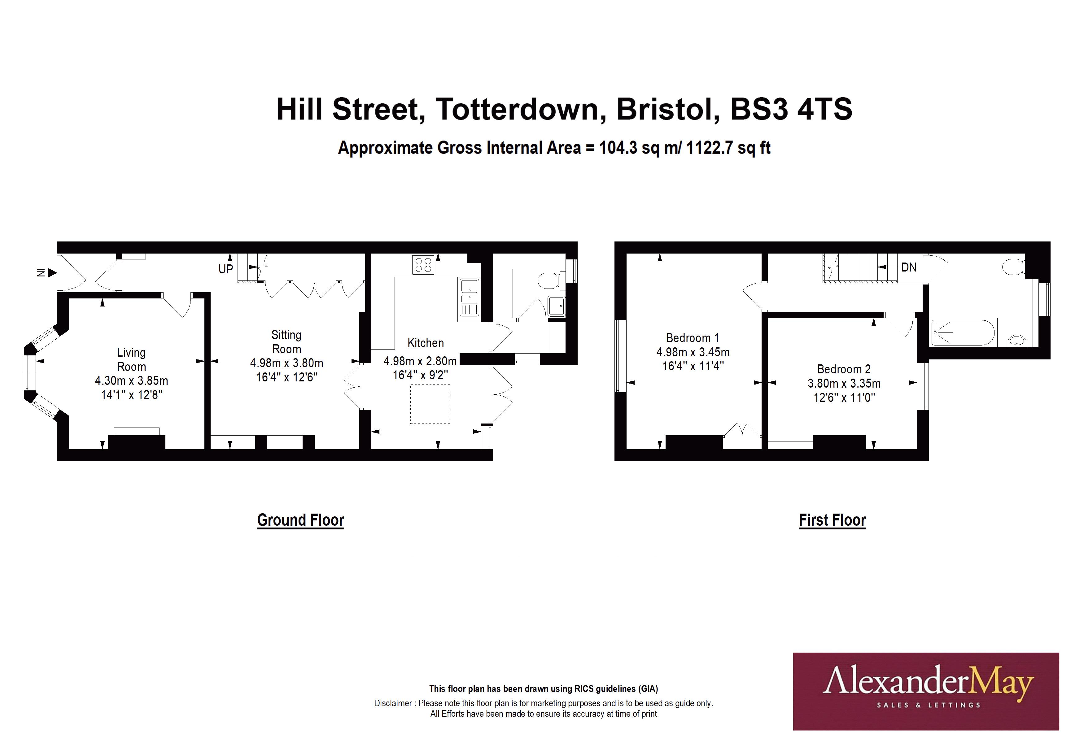 2 bed house for sale in Hill Street, Bristol - Property Floorplan
