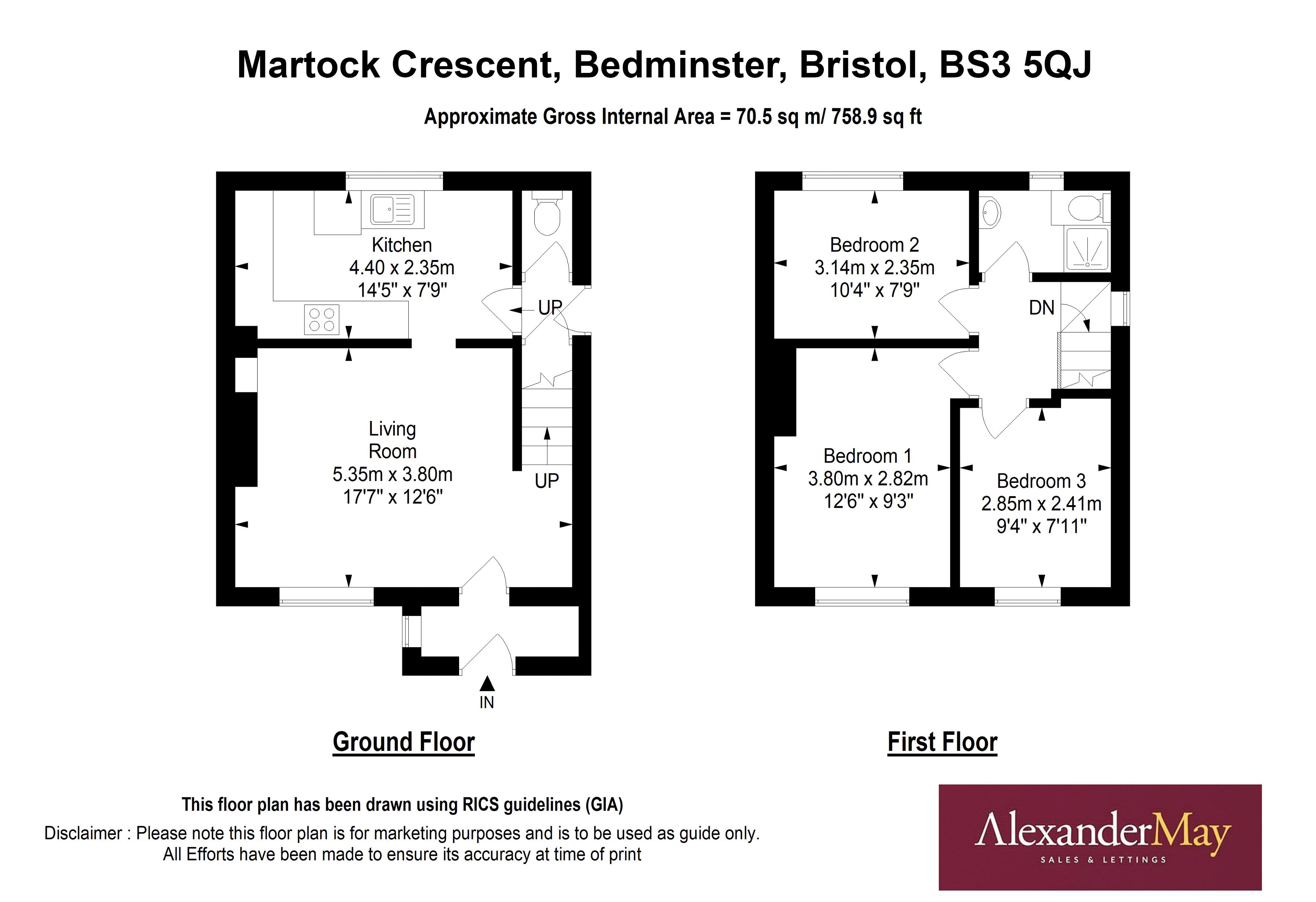 3 bed house for sale in Martock Crescent, Bristol - Property Floorplan