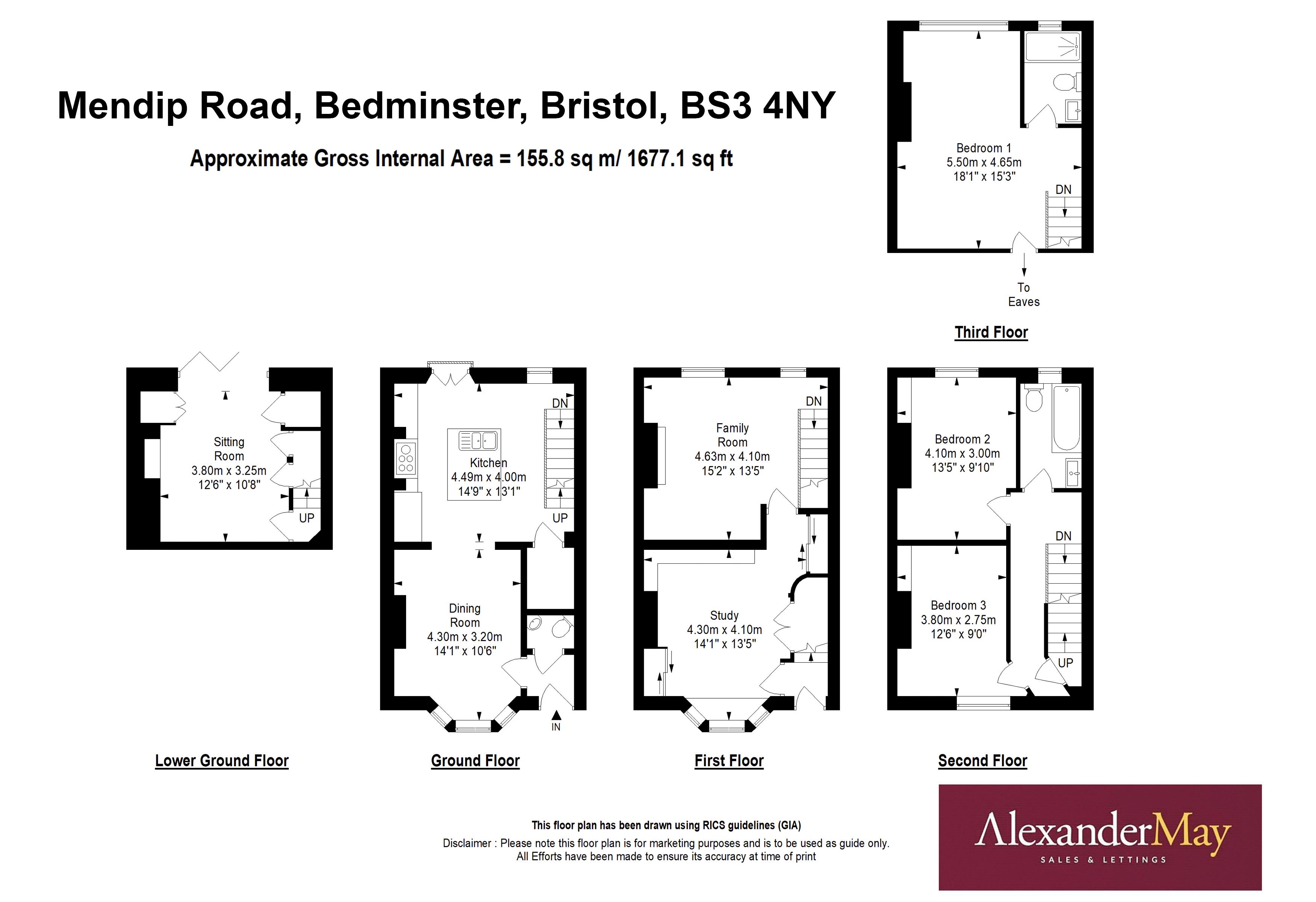 3 bed house for sale in Mendip Road, Bristol - Property Floorplan