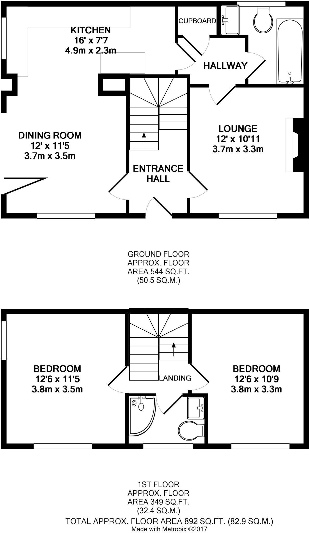 2 bed house for sale in Hillside Road, Bristol - Property Floorplan