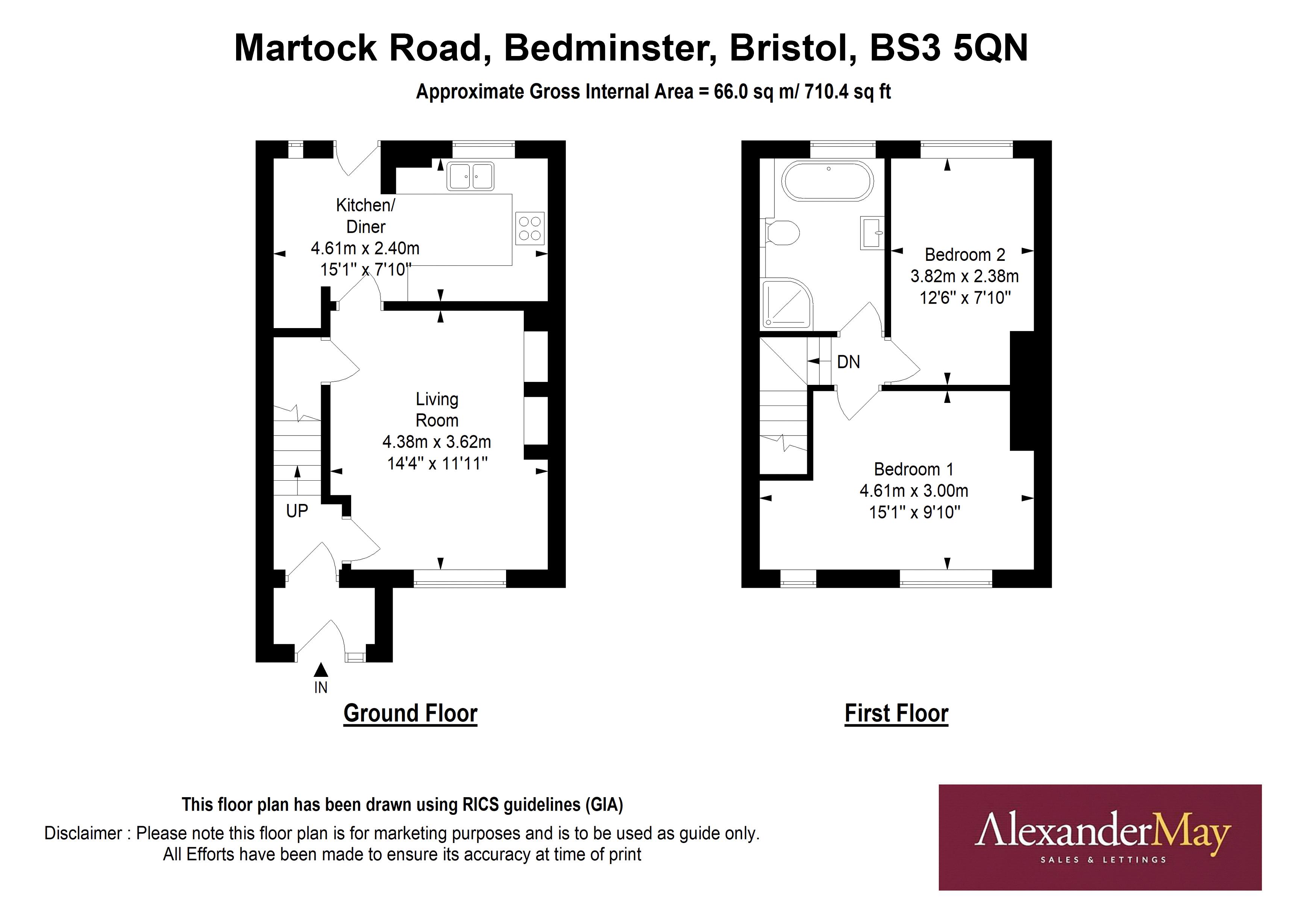 2 bed house for sale in Martock Road, Bristol - Property Floorplan