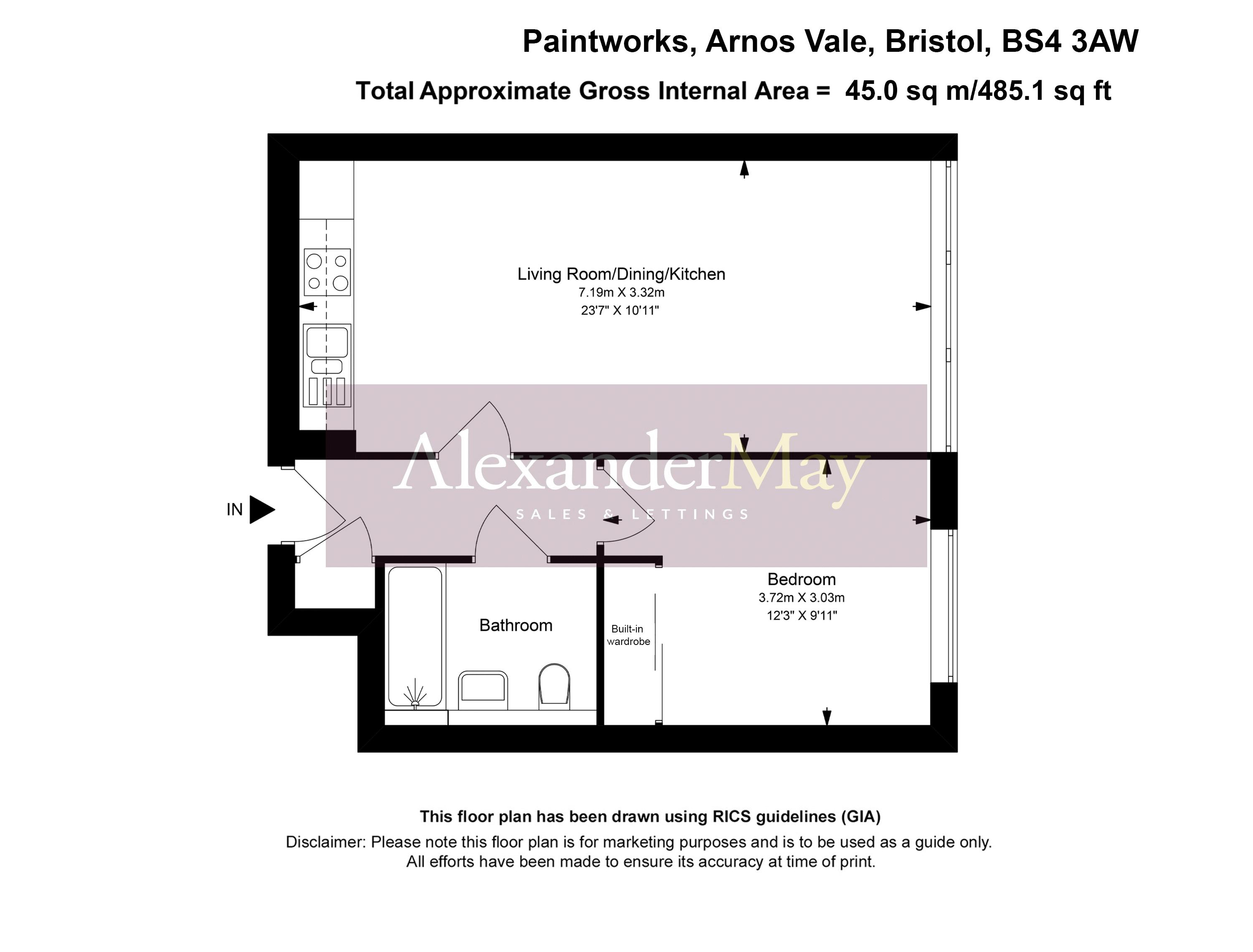 1 bed flat for sale in Paintworks, Bristol - Property Floorplan