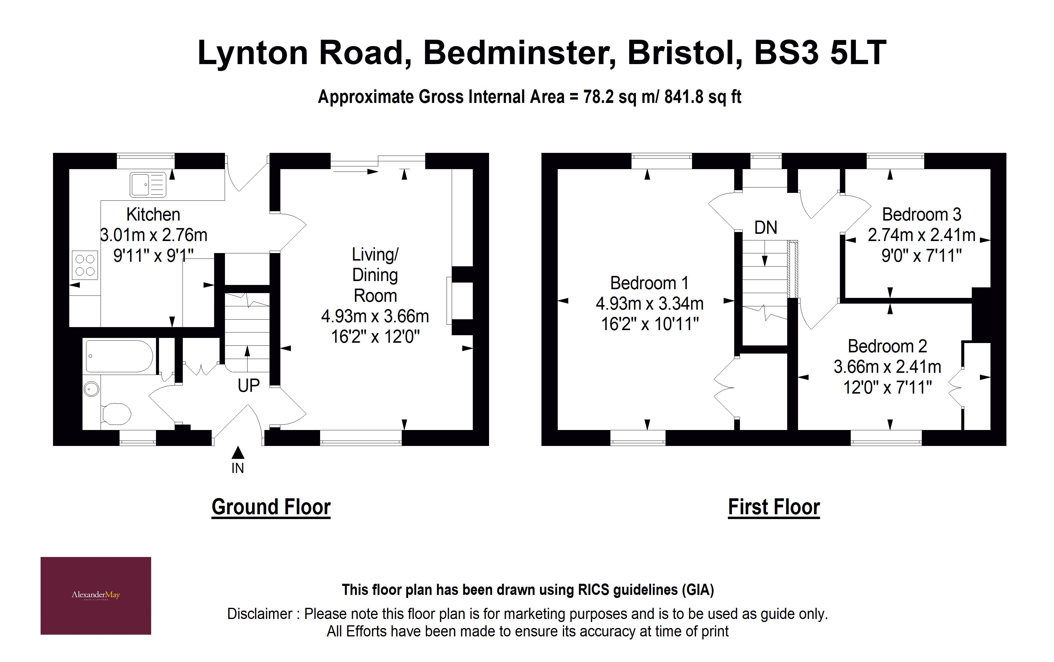 3 bed house for sale in Lynton Road, Bristol - Property Floorplan