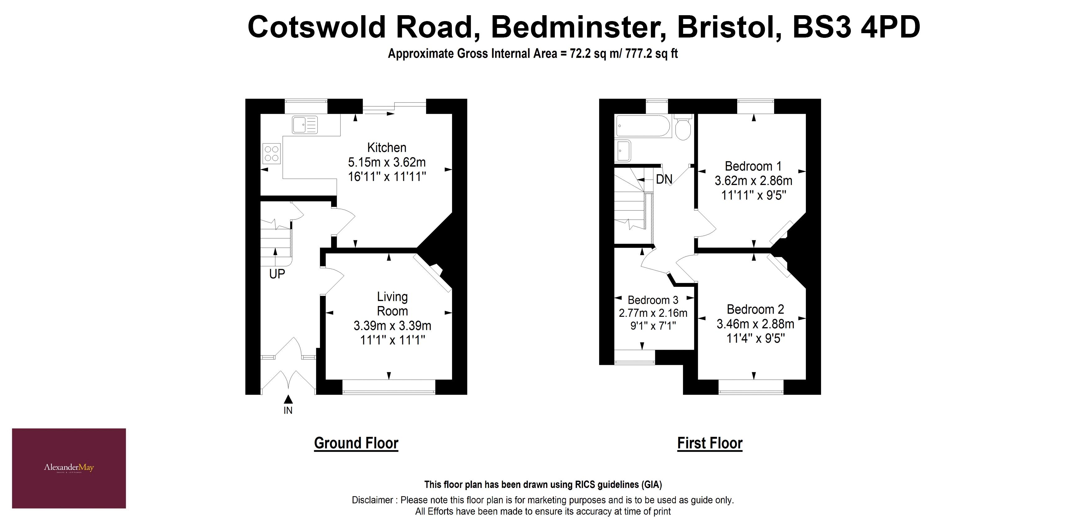 3 bed house for sale in Cotswold Road, Bristol - Property Floorplan