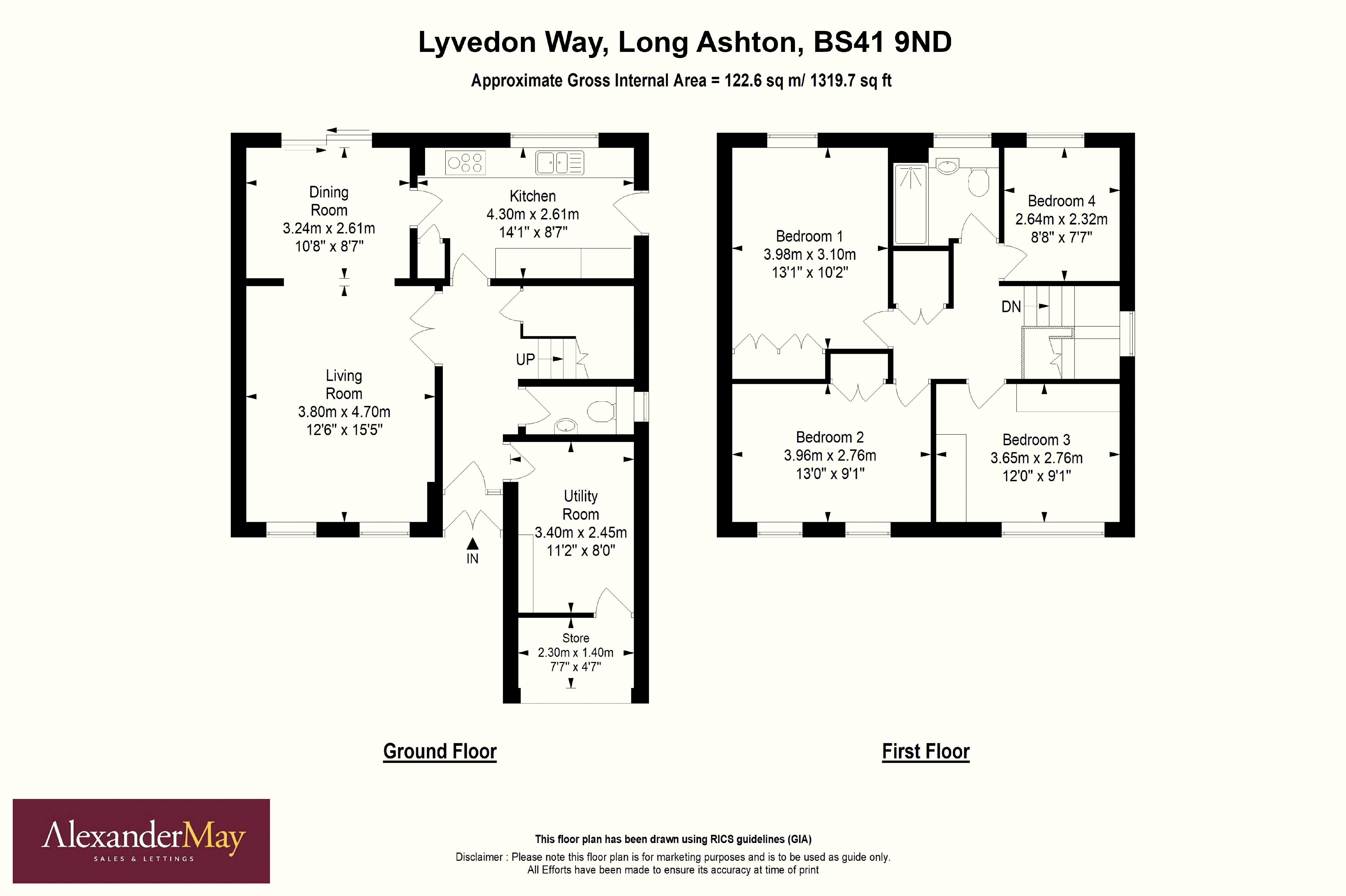 4 bed house for sale in Lyvedon Way, Bristol - Property Floorplan