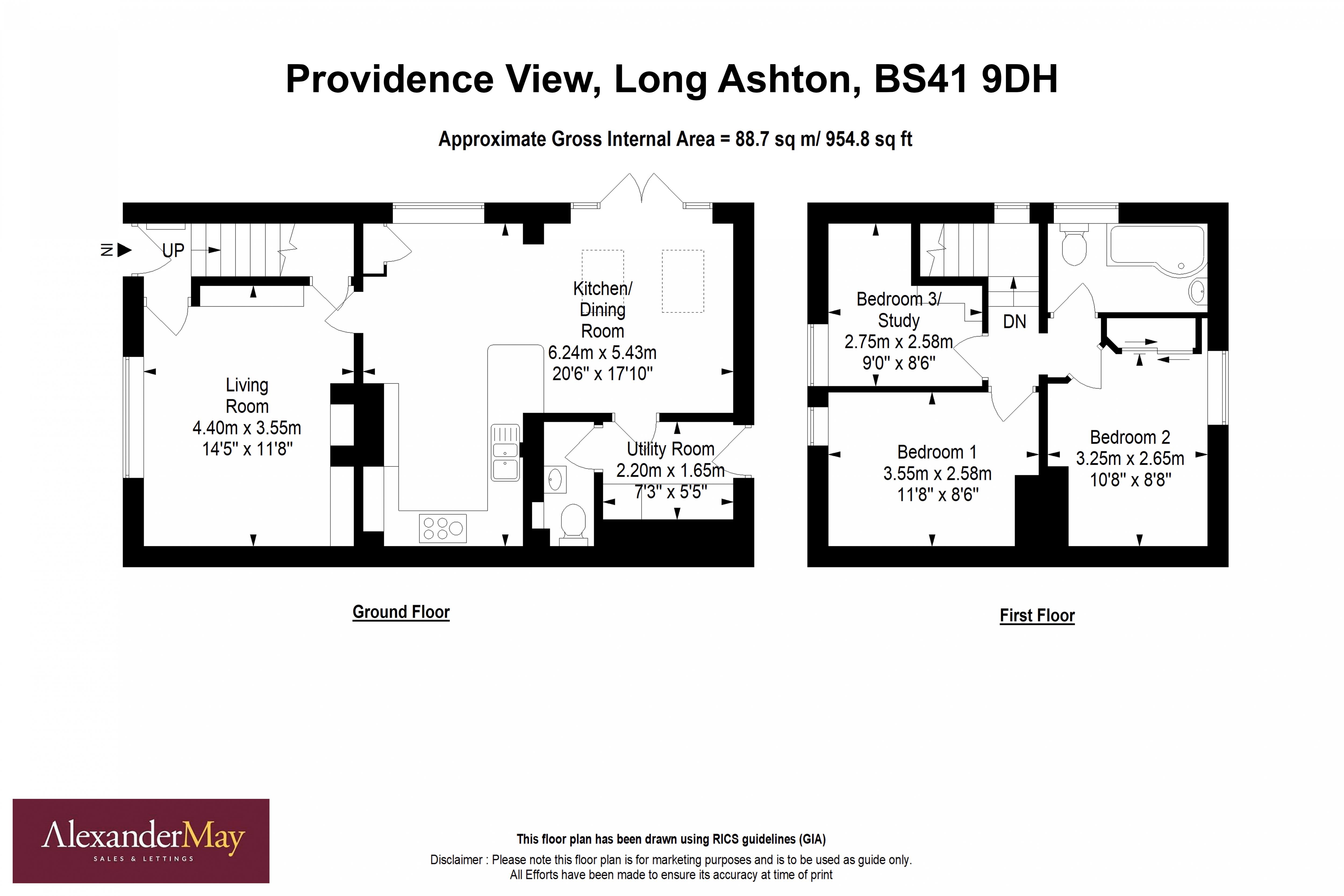 3 bed house for sale in Providence View, Bristol - Property Floorplan