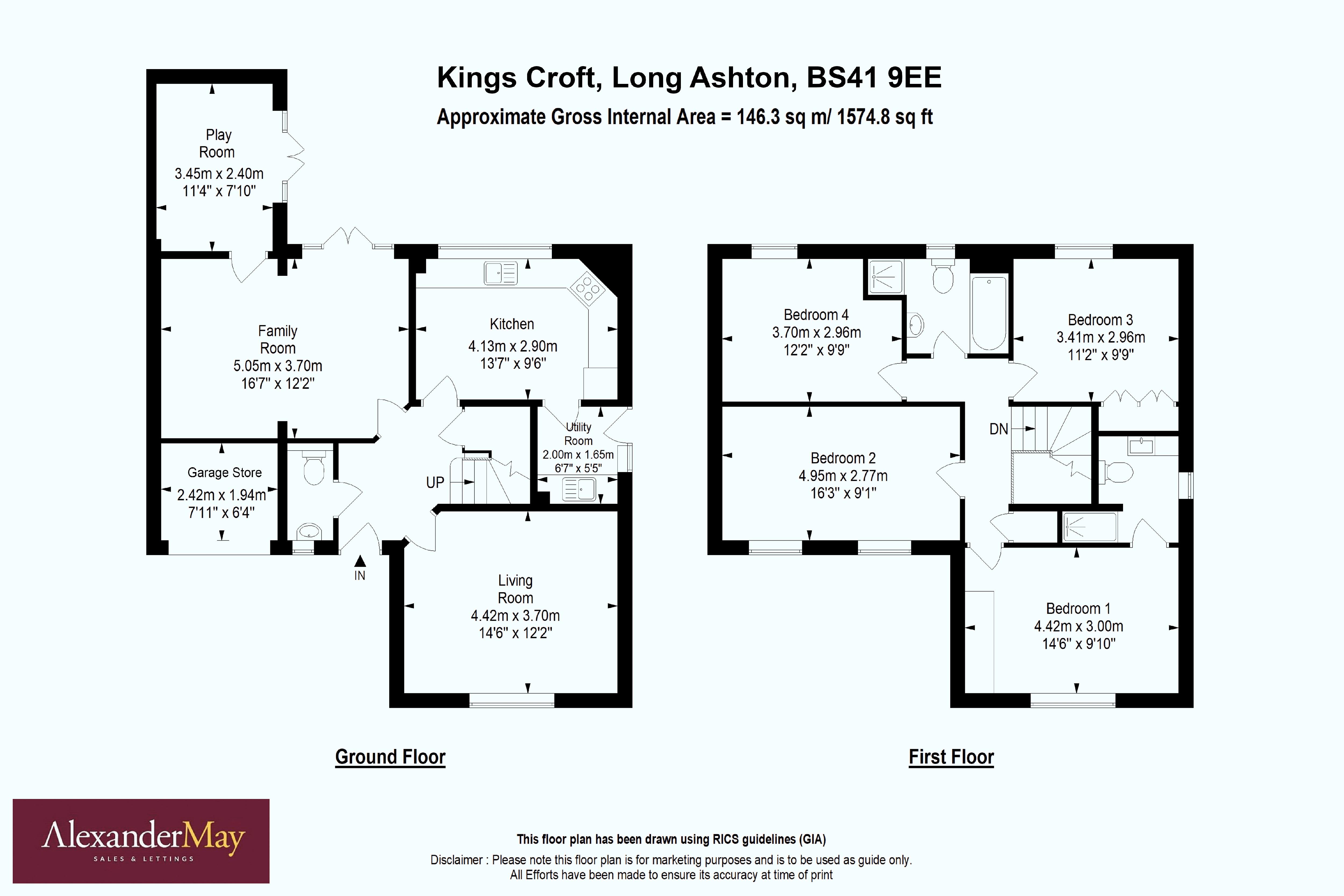 4 bed house for sale in Kings Croft, Bristol - Property Floorplan