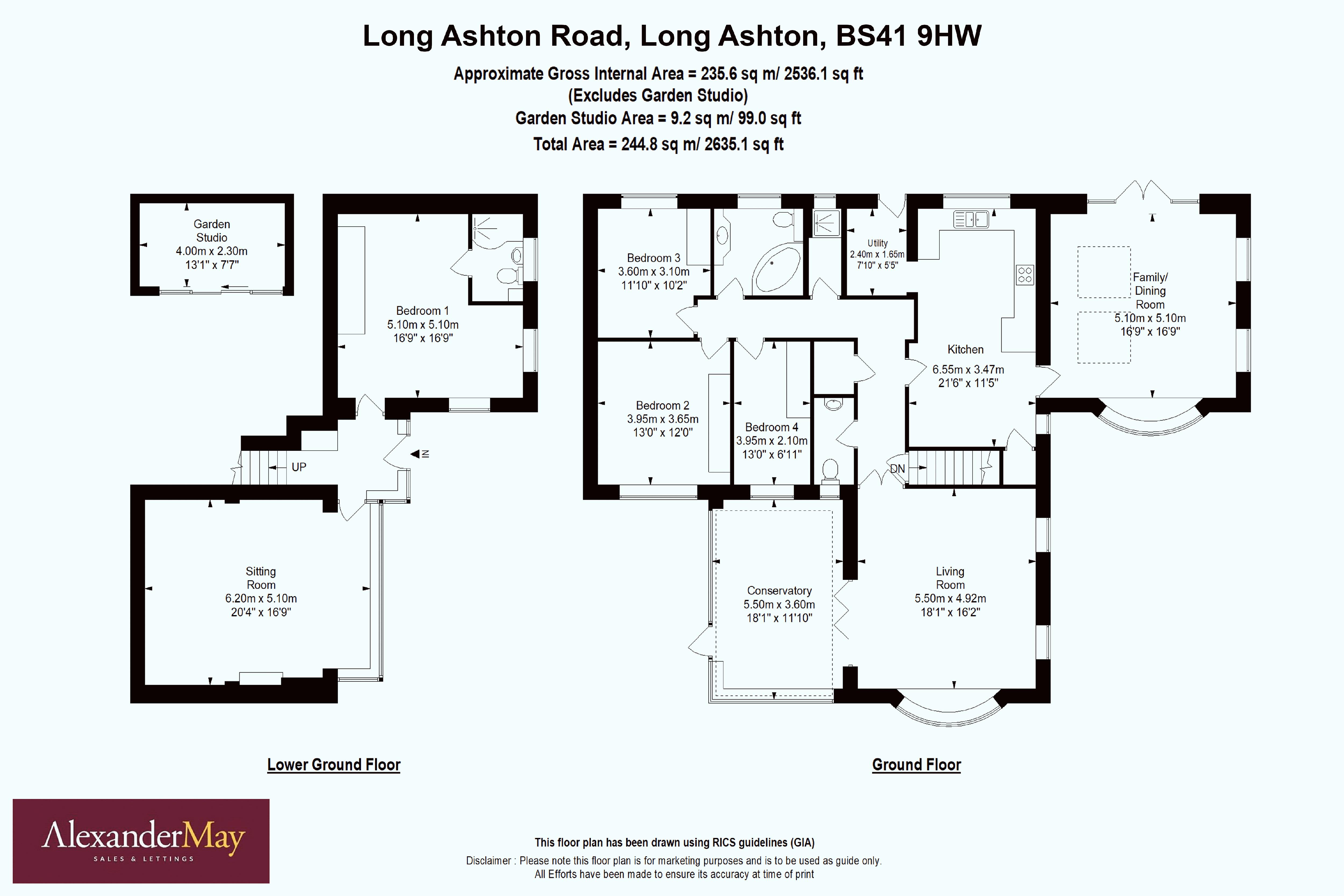 5 bed house for sale in Long Ashton Road, Bristol - Property Floorplan