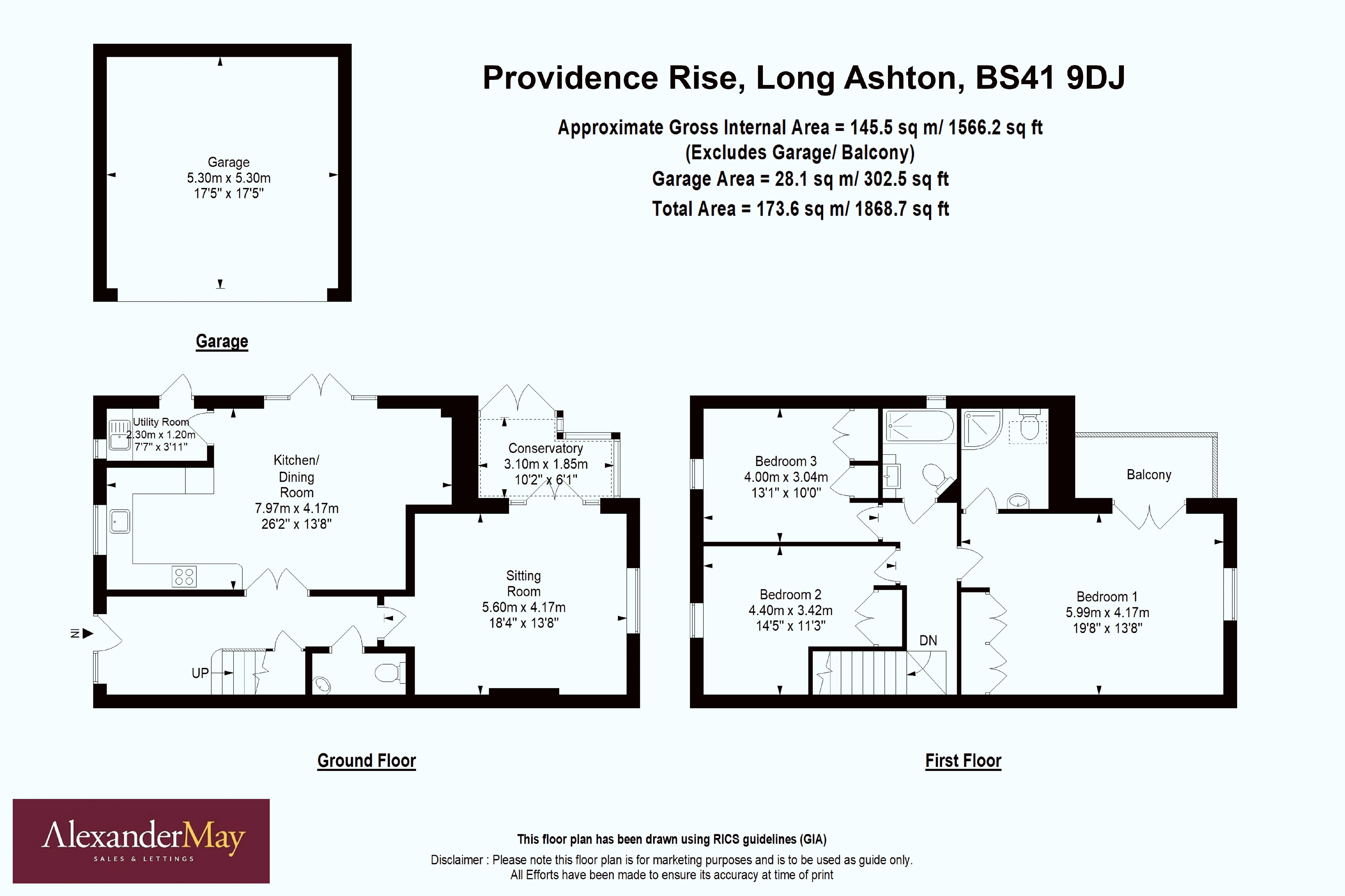 3 bed house for sale in Providence Rise, Bristol - Property Floorplan