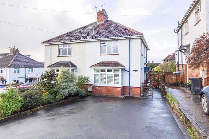 Three bedroom c1920s semi-detached in elevated position with south west facing garden, off street parking and planning permission to further extend. 