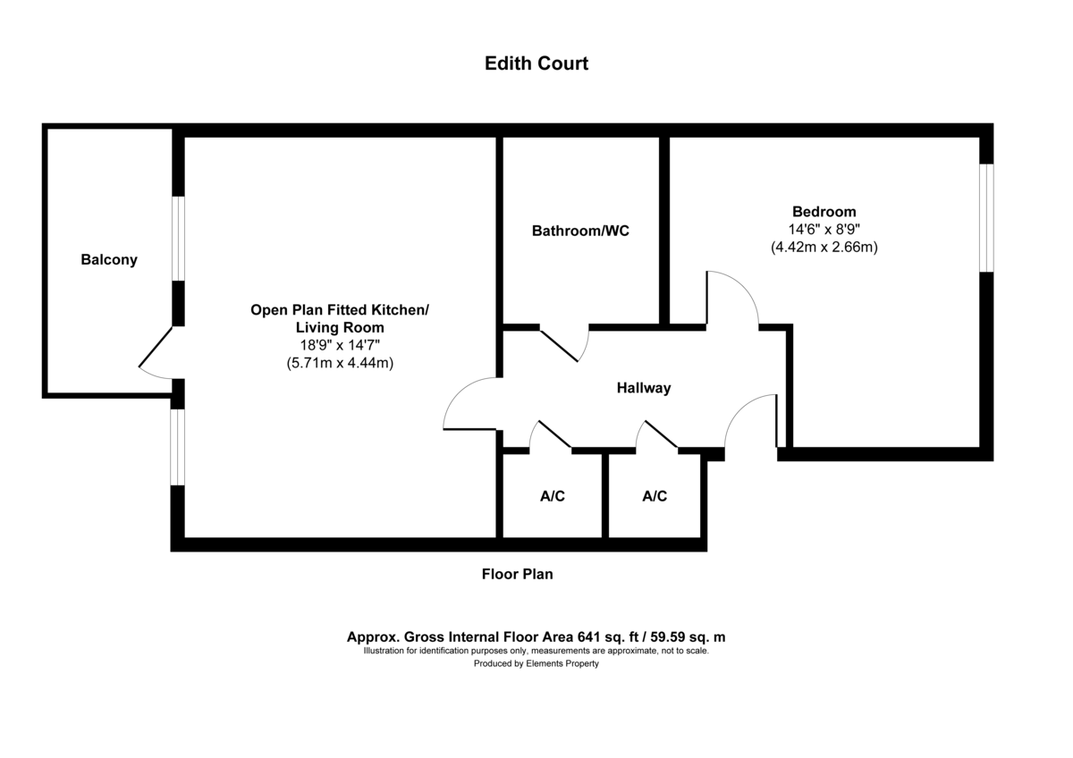 1 bed flat for sale in New Road, Feltham - Property floorplan