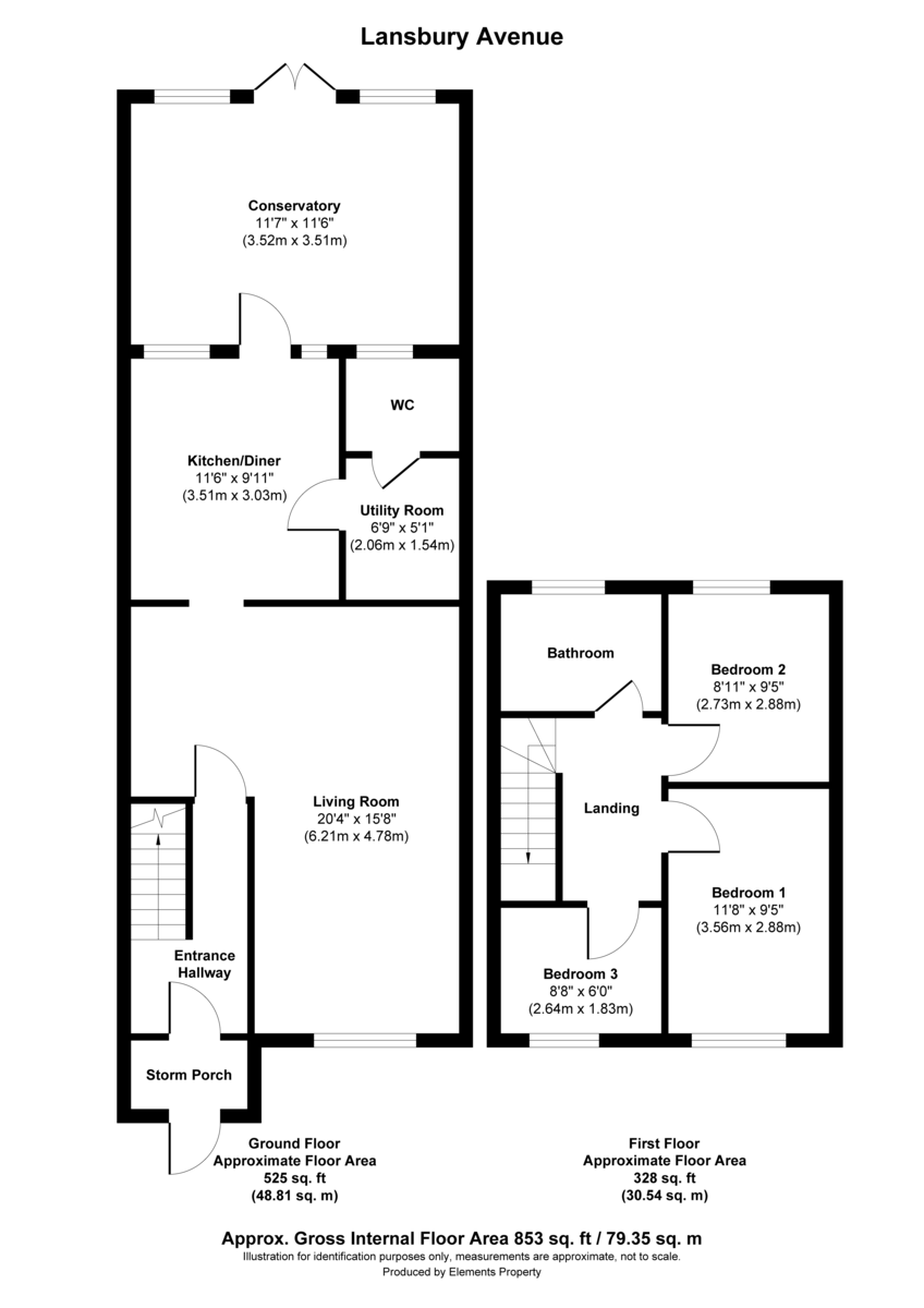 3 bed terraced house for sale in Lansbury Avenue, Feltham - Property Floorplan