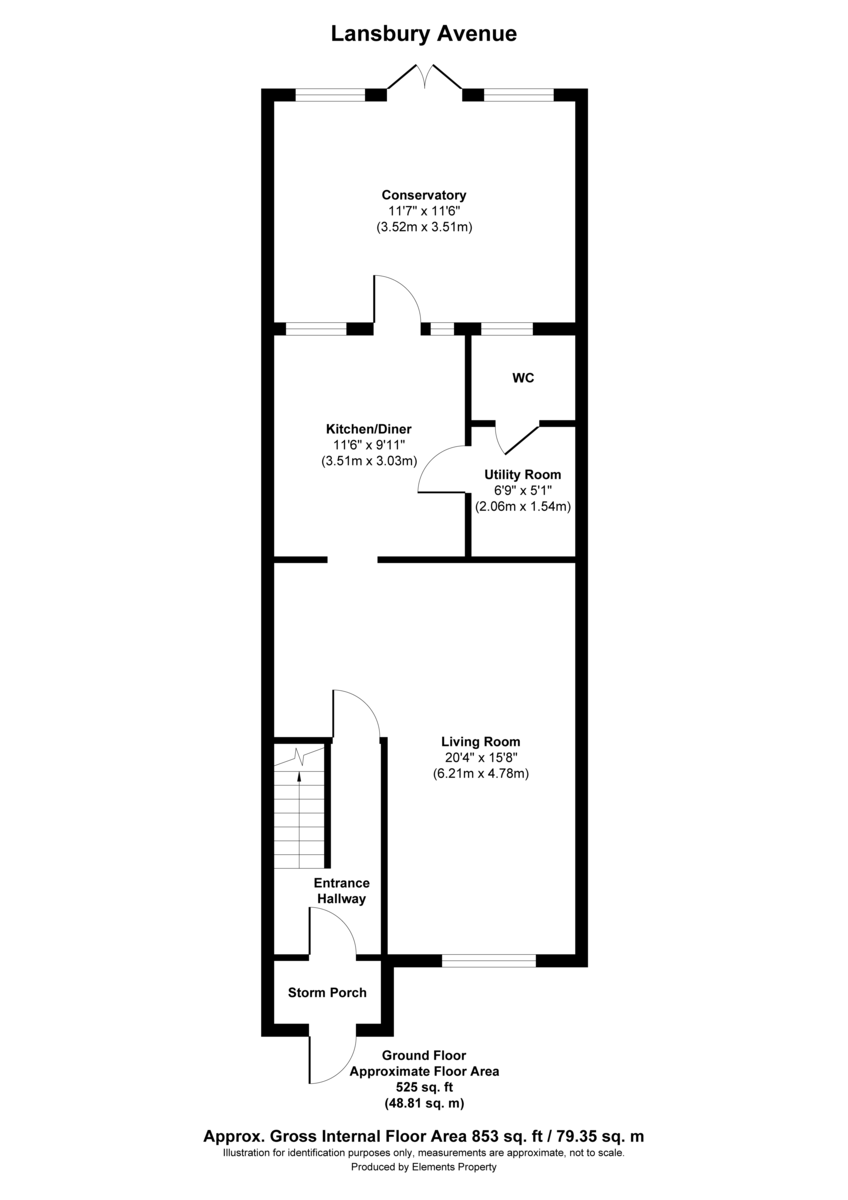 3 bed terraced house for sale in Lansbury Avenue, Feltham - Property Floorplan