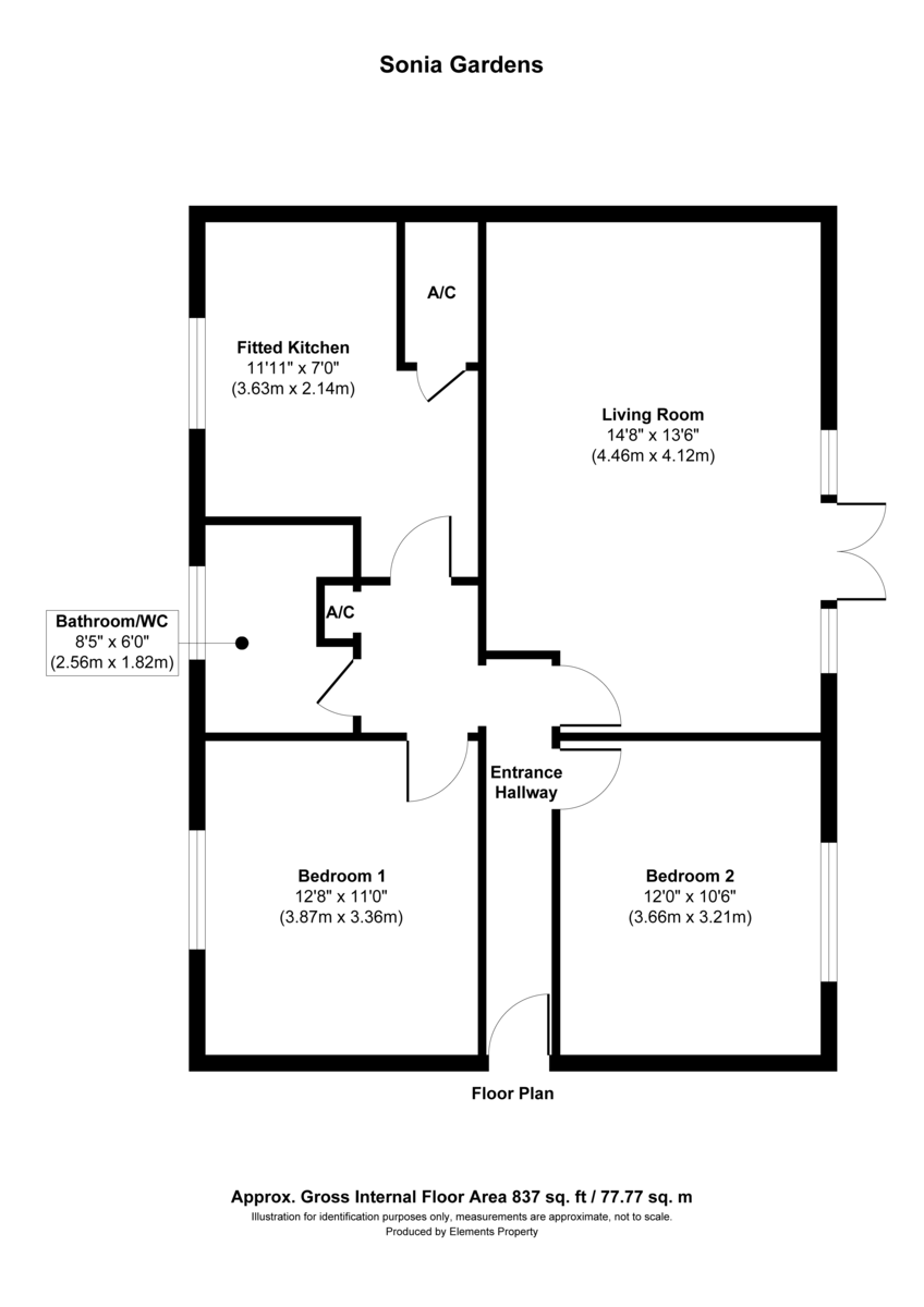 2 bed ground floor maisonette for sale in Sonia Gardens, Hounslow - Property Floorplan