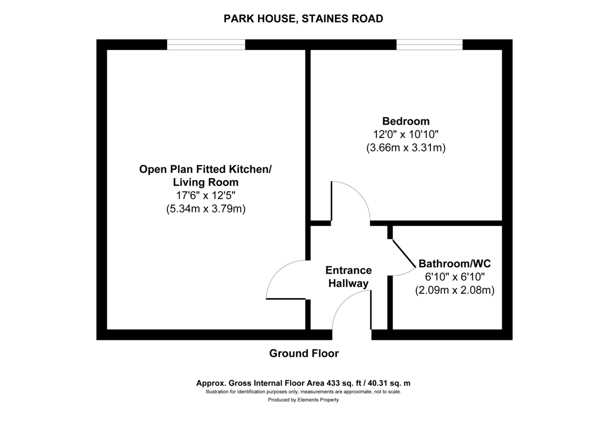 1 bed apartment for sale in Staines Road, Feltham - Property Floorplan