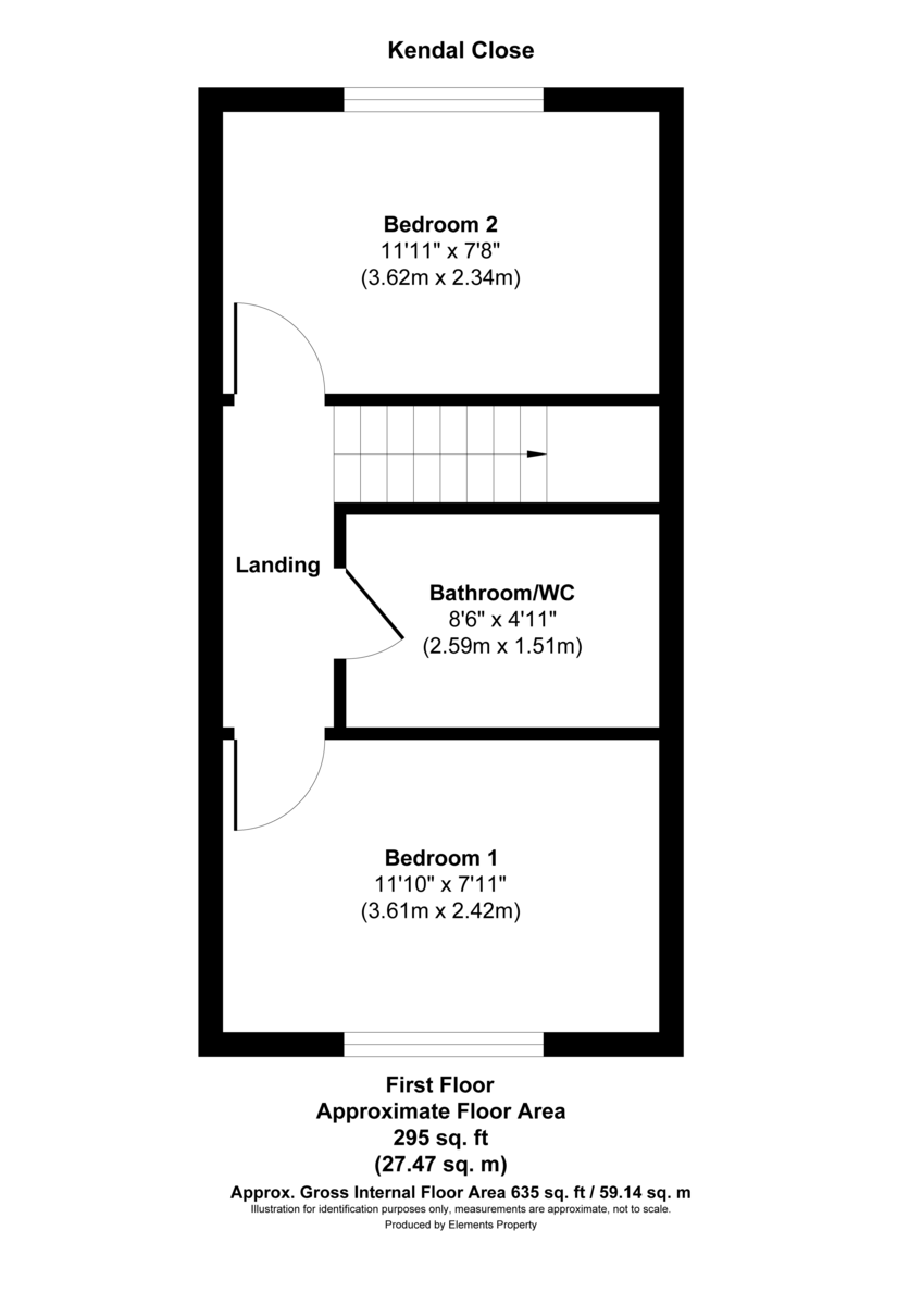 2 bed end of terrace house to rent in Kendal Close, Feltham - Property Floorplan