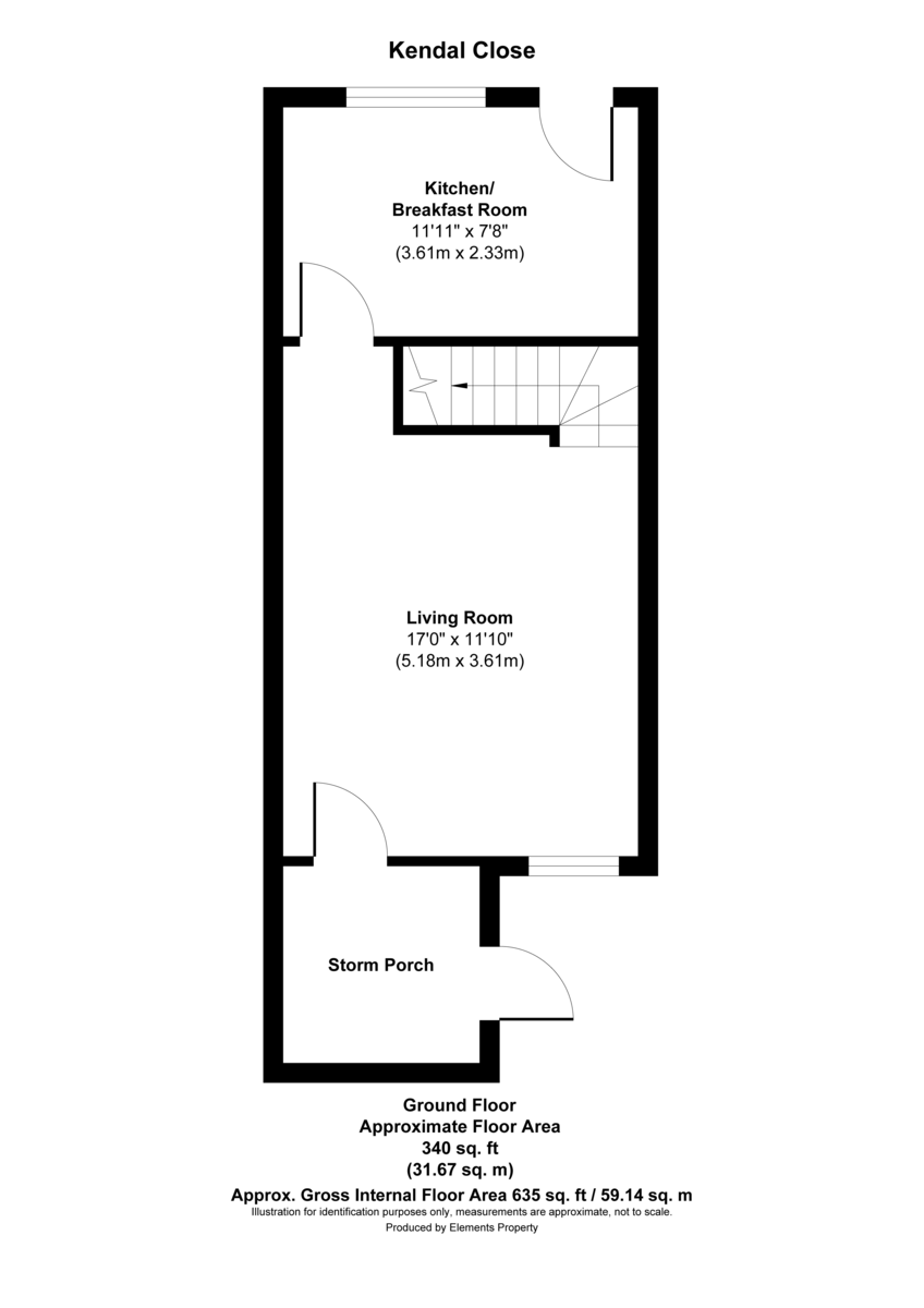 2 bed end of terrace house to rent in Kendal Close, Feltham - Property Floorplan