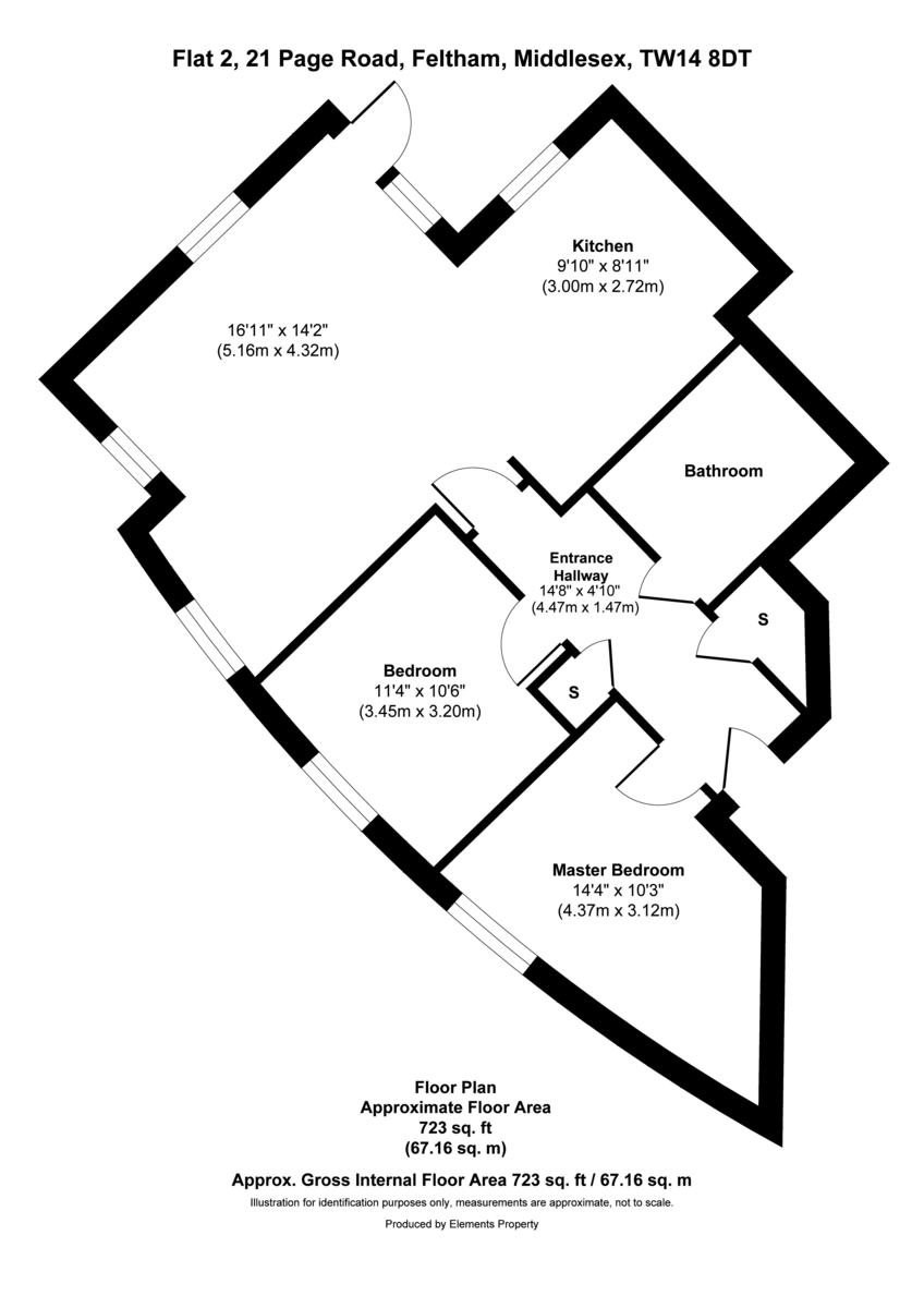 2 bed apartment for sale in Page Road, Feltham - Property Floorplan