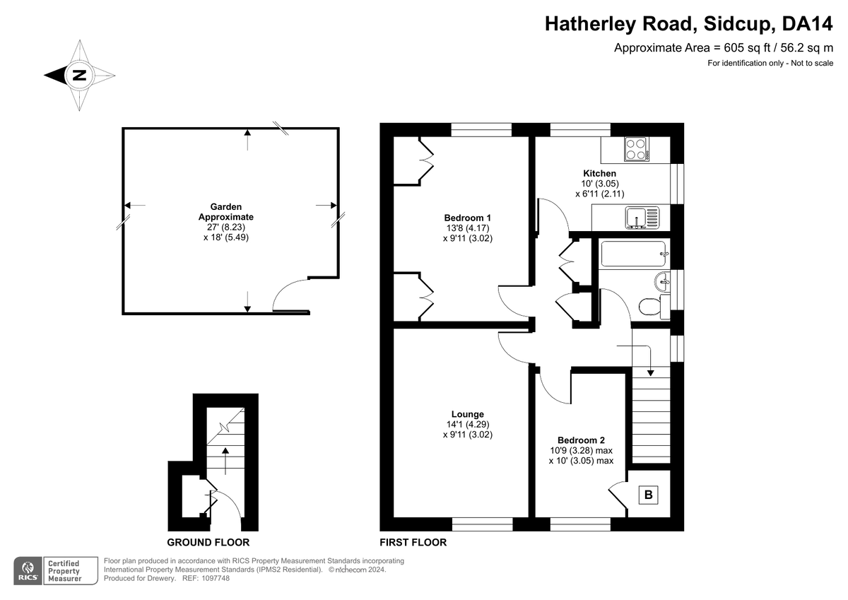 2 bed maisonette for sale in Hatherley Road, Sidcup - Property Floorplan