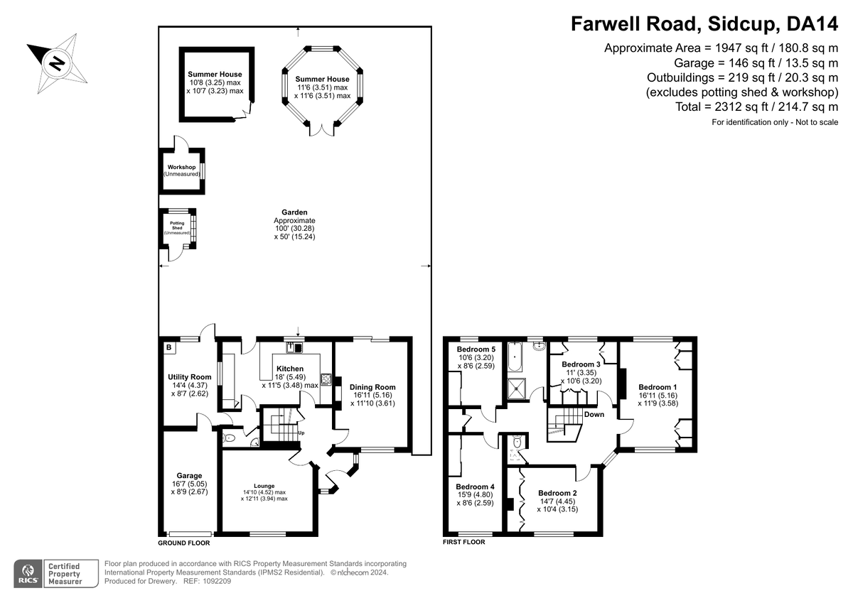 5 bed detached house for sale in Farwell Road, Sidcup - Property Floorplan