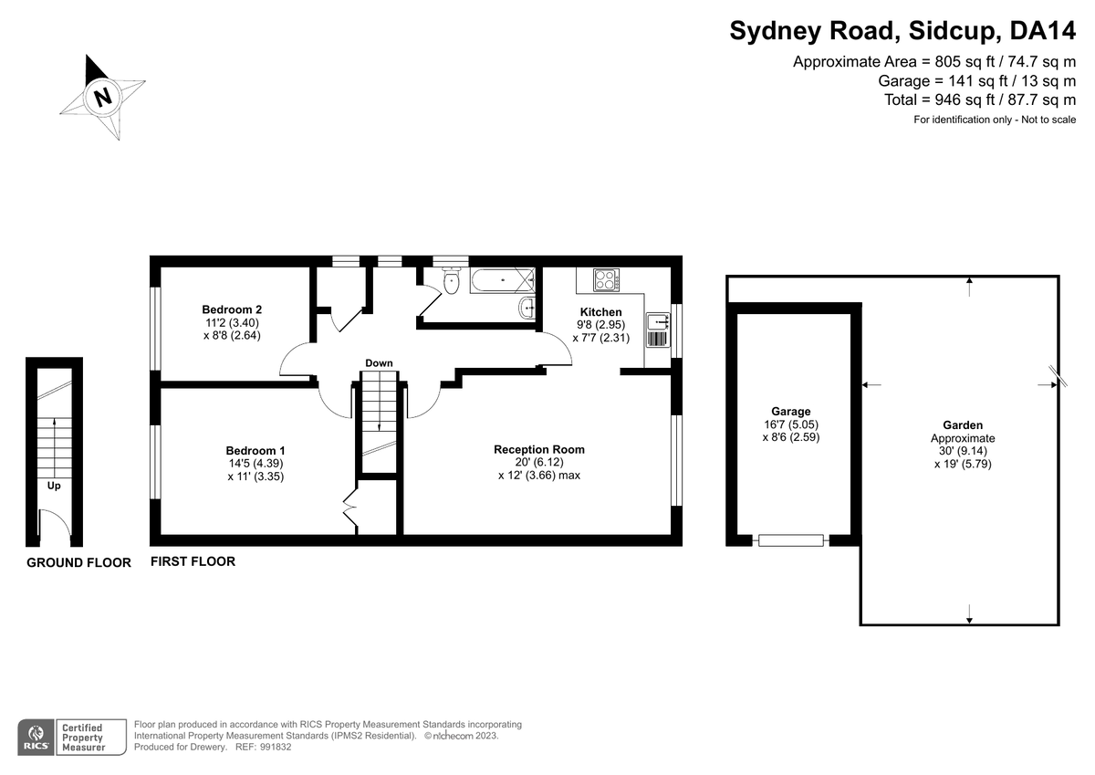 2 bed maisonette for sale in Sydney Road, Sidcup - Property Floorplan