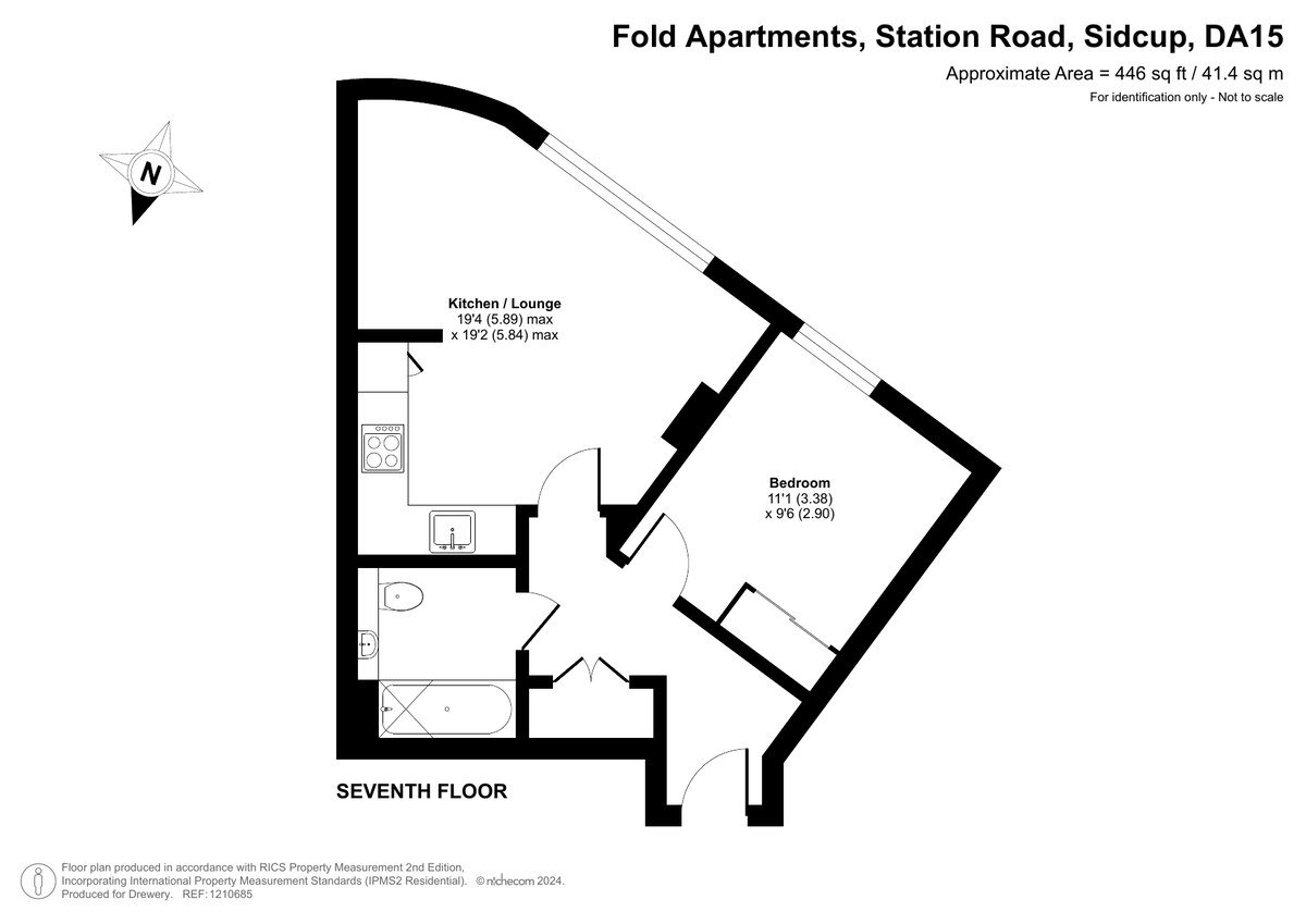 1 bed flat to rent in Station Road, Sidcup, DA15 7AP - Property floorplan