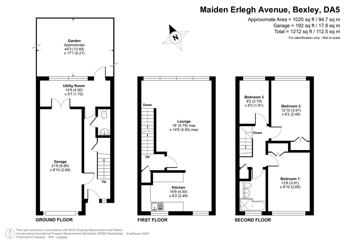 3 bed town house for sale in Maiden Erlegh Avenue, Bexley, DA5 3PD - Property floorplan