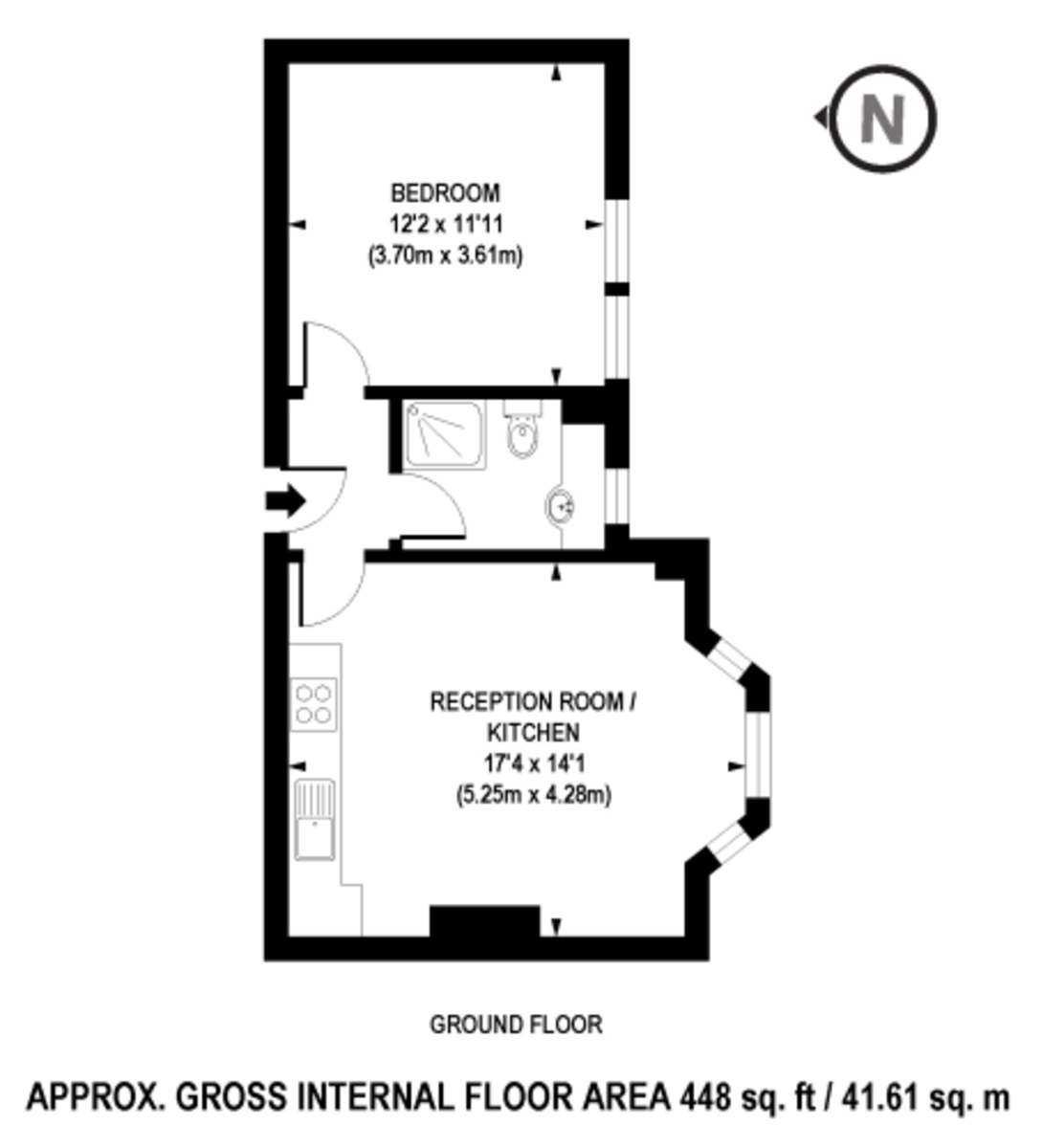 1 bed ground floor flat to rent in St Johns Road, Sidcup, DA14 4HA - Property floorplan