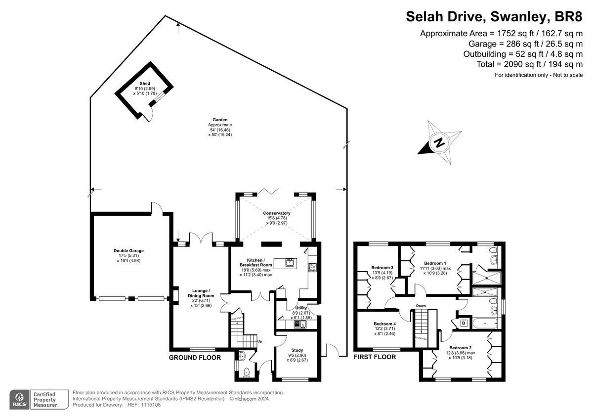 4 bed detached house for sale in Selah Drive, Kent - Property Floorplan