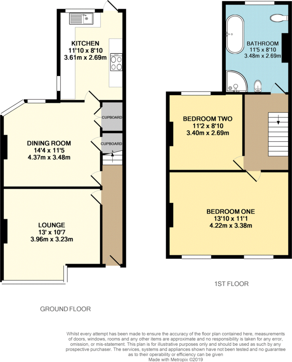 2 bed terraced house to rent in Anne Of Cleves Road, Dartford - Property Floorplan
