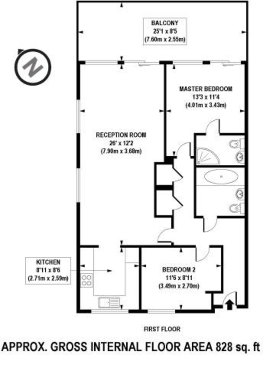 2 bed apartment to rent in Eastnor Road, London - Property Floorplan