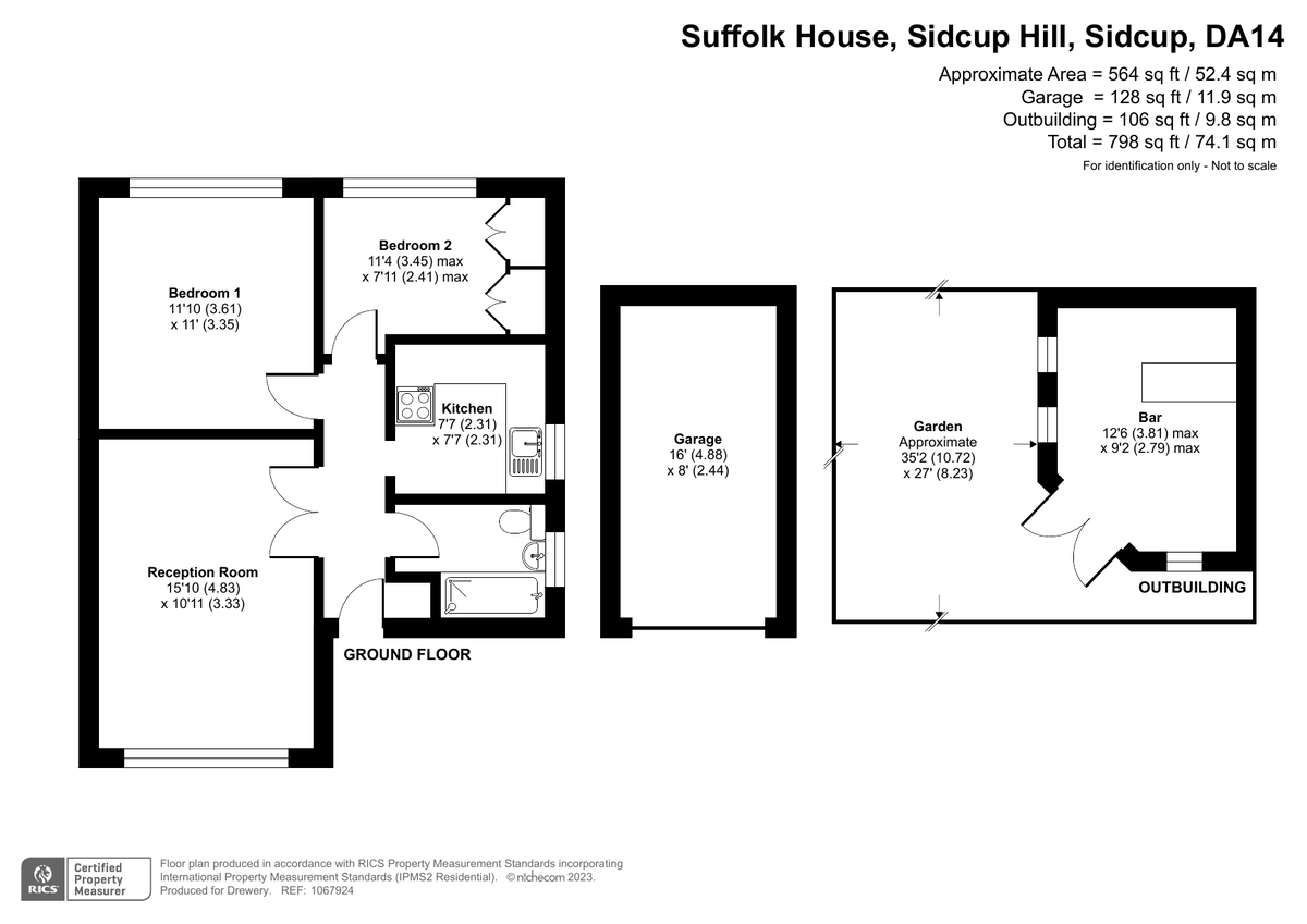 2 bed flat for sale in Sidcup Hill, Sidcup - Property Floorplan